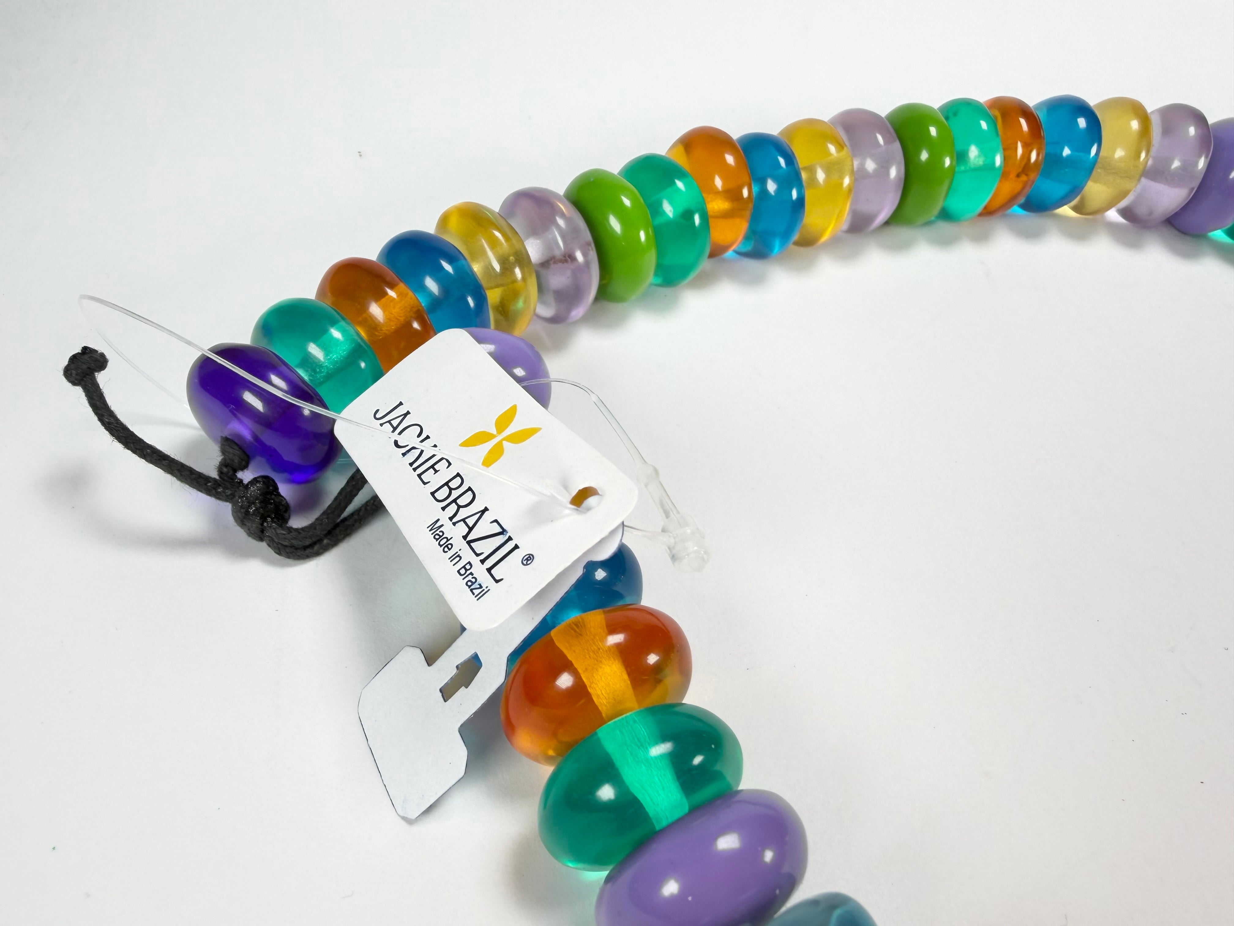 Jackie Brazil "Bela" Transparent Summer Mix Resin Mini Wheels 110cm Necklace ( N0048 )