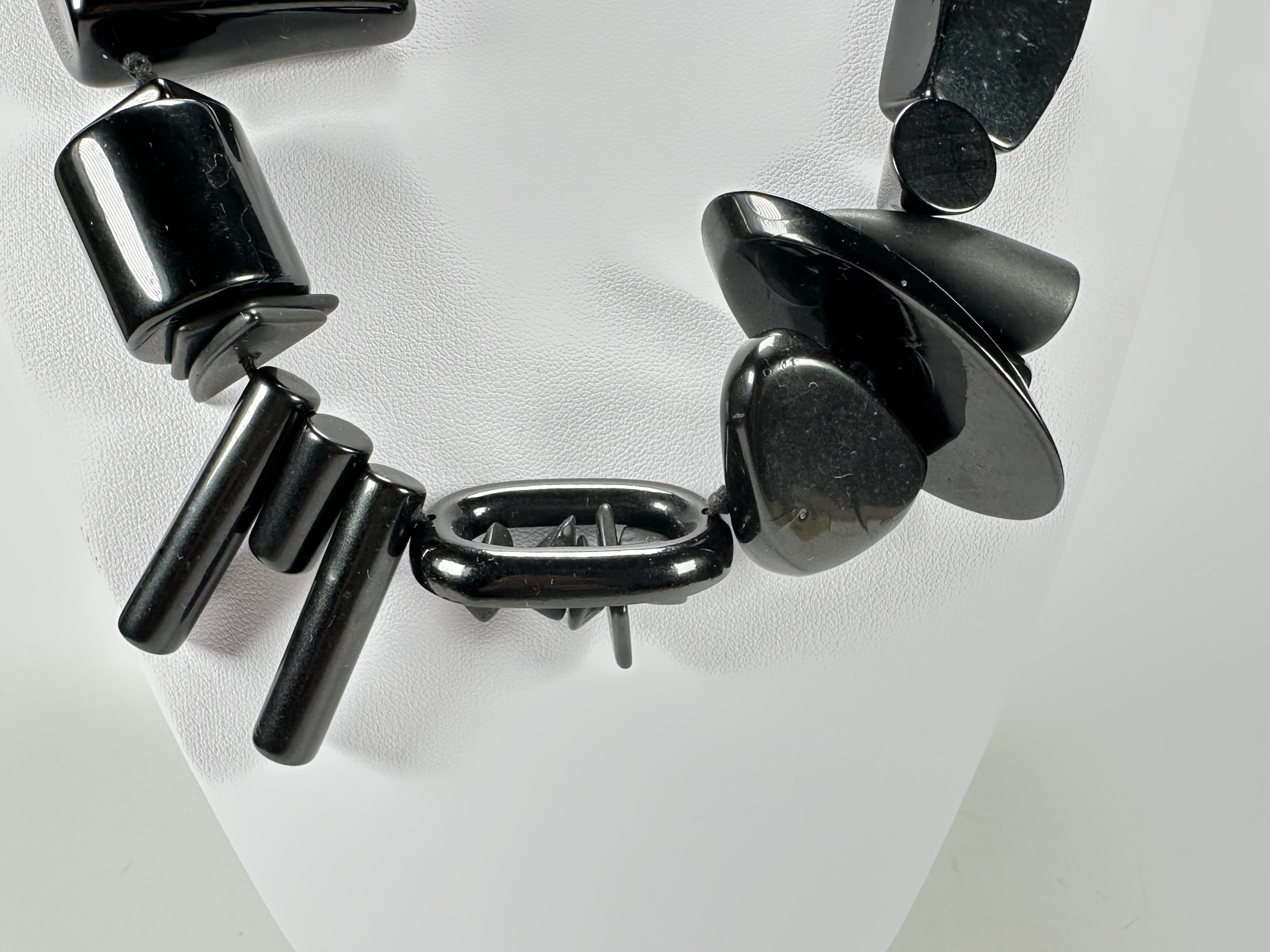 Jackie Brazil "Indiana" Black Multi-Bead Medium Resin 70cm Necklace ( N0033 )