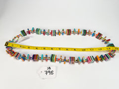 Jackie Brazil "Rome" Liquorice All Sorts Cubes & Squares Mix Colours 75cm Resin Necklace ( N0030 )
