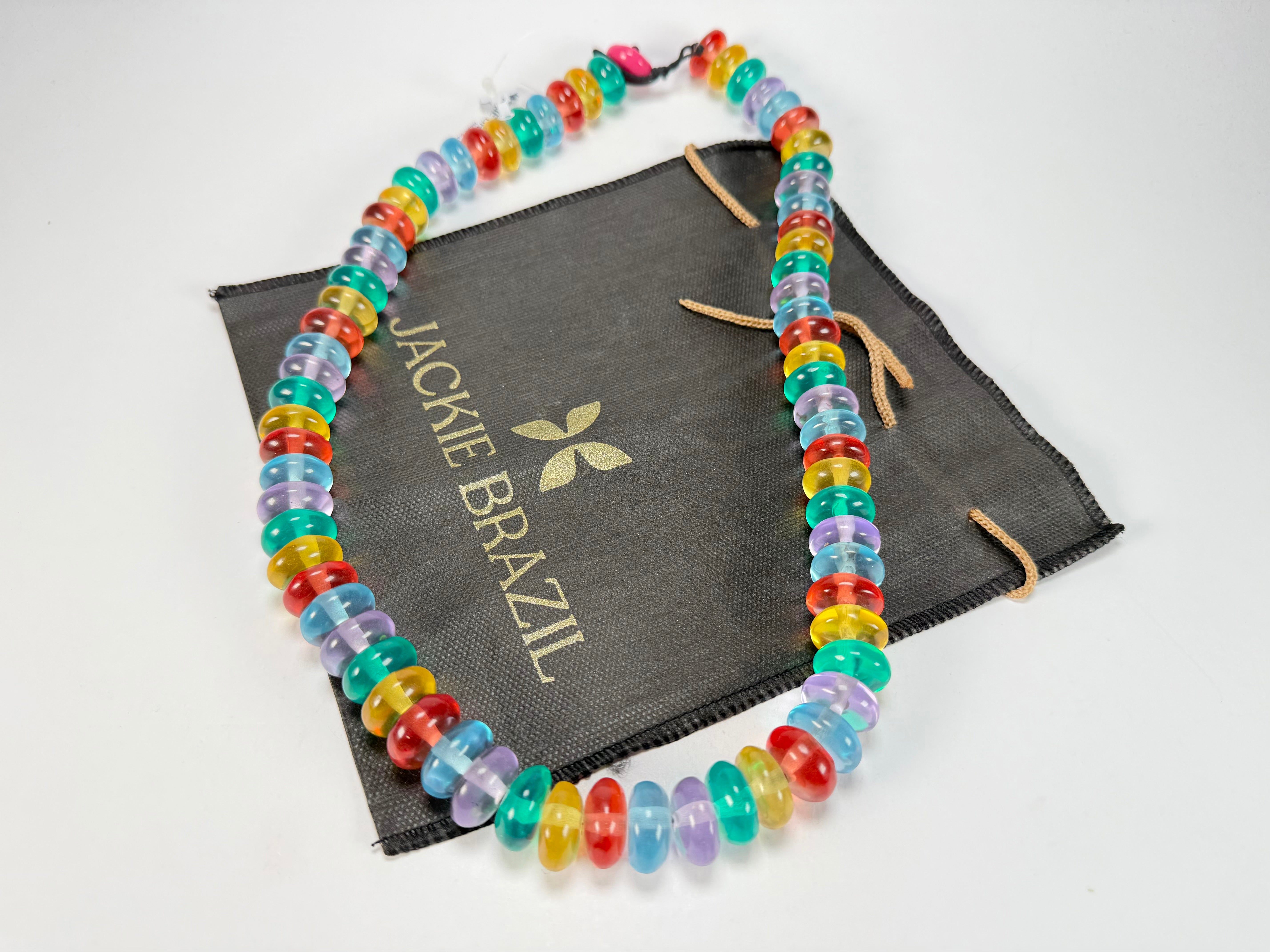 Jackie Brazil "Bela" Transparent Paris Mix Resin Mini Wheels 70cm Necklace ( N0043 )