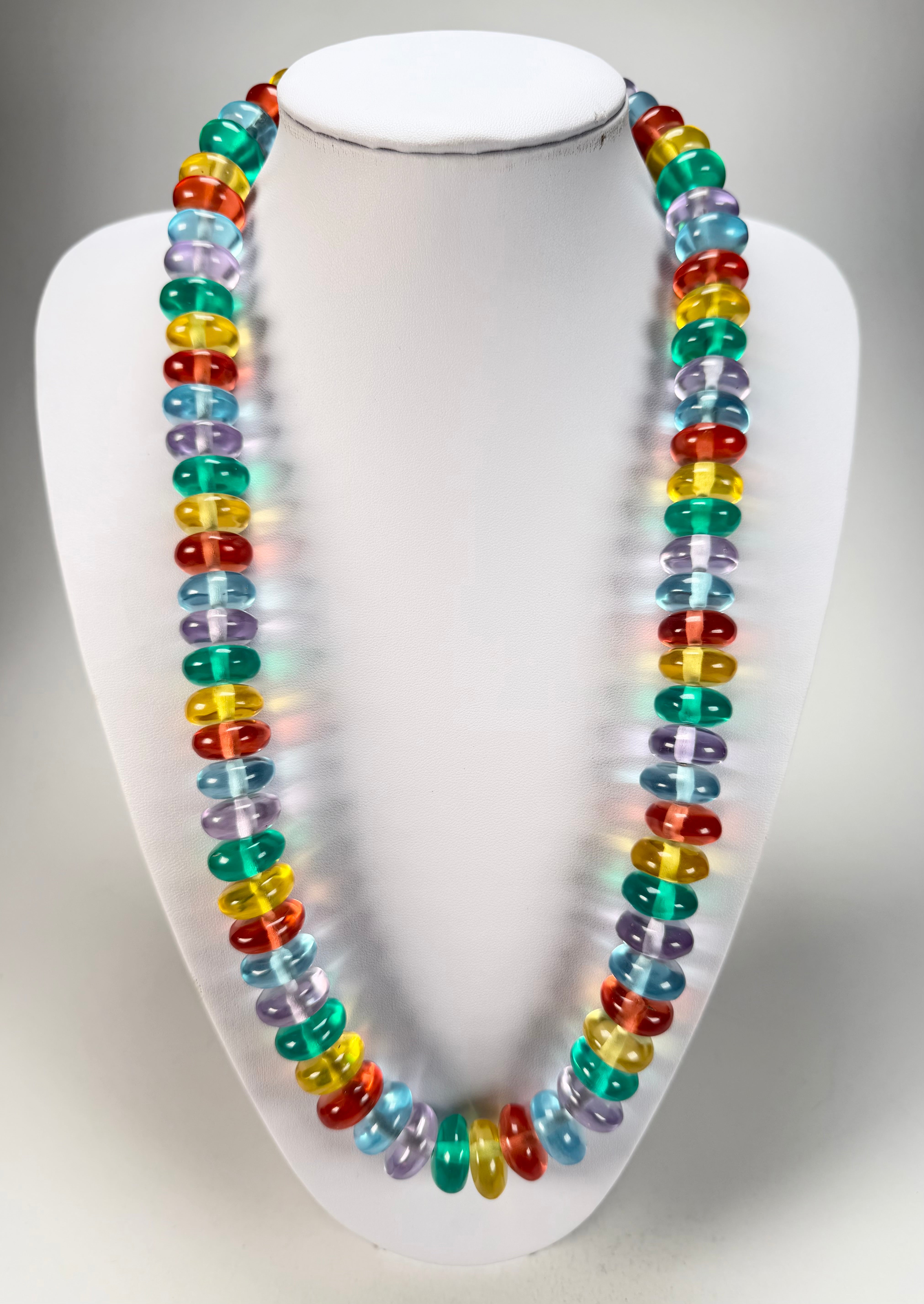 Jackie Brazil "Bela" Transparent Paris Mix Resin Mini Wheels 70cm Necklace ( N0043 )