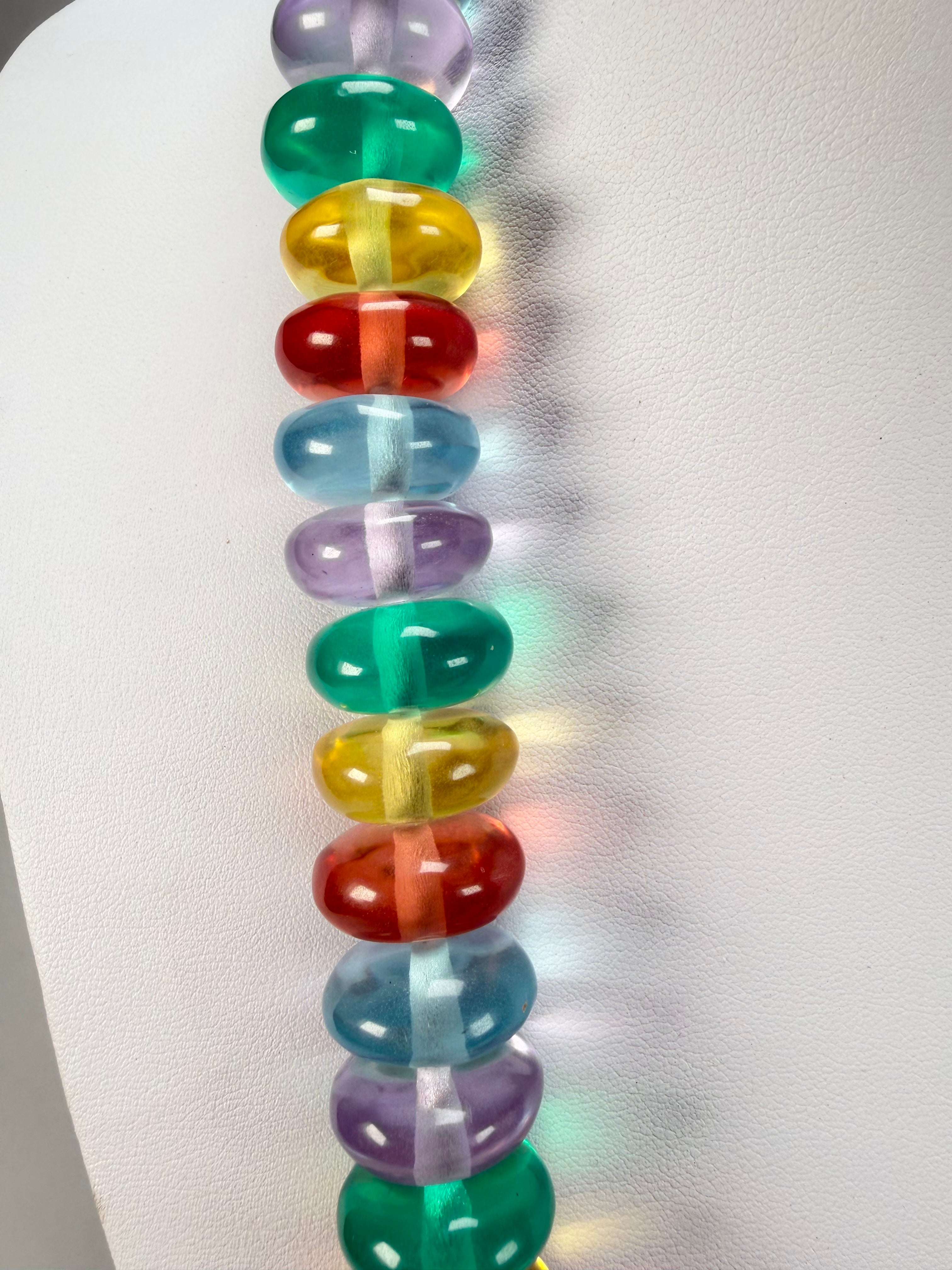 Jackie Brazil "Bela" Transparent Paris Mix Resin Mini Wheels 70cm Necklace ( N0043 )
