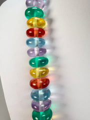 Jackie Brazil "Bela" Transparent Paris Mix Resin Mini Wheels 70cm Necklace ( N0043 )