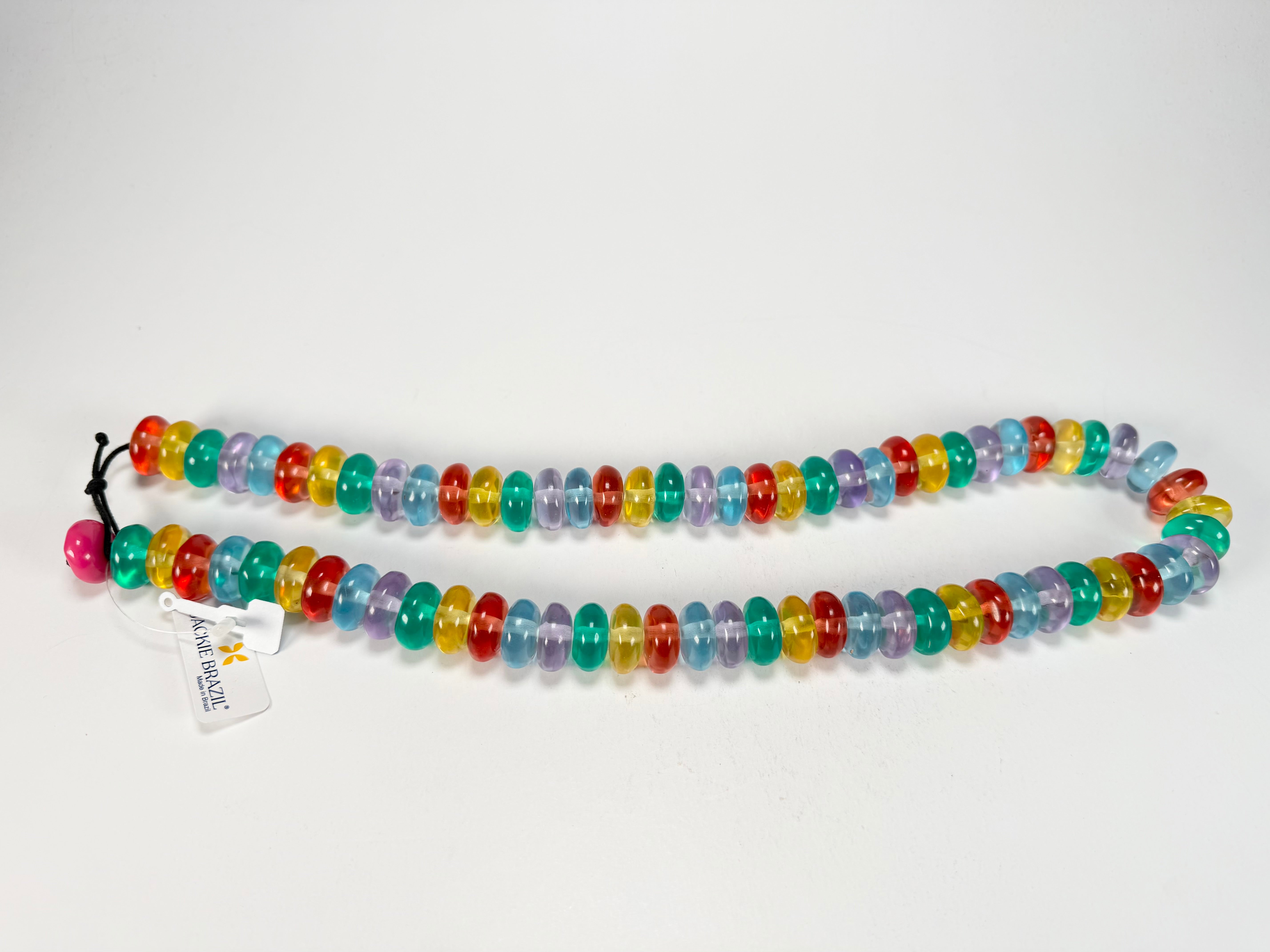 Jackie Brazil "Bela" Transparent Paris Mix Resin Mini Wheels 70cm Necklace ( N0043 )