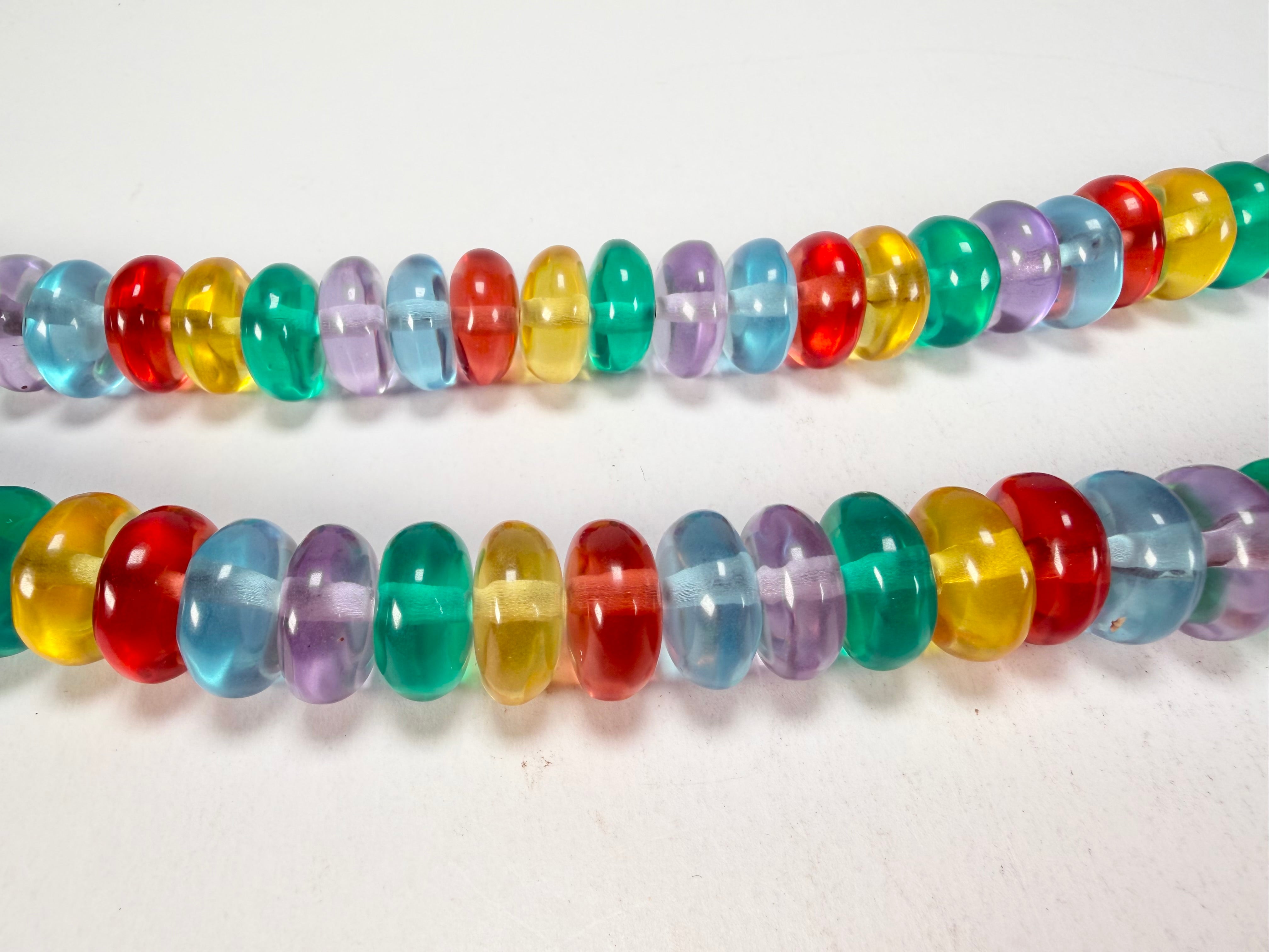 Jackie Brazil "Bela" Transparent Paris Mix Resin Mini Wheels 70cm Necklace ( N0043 )