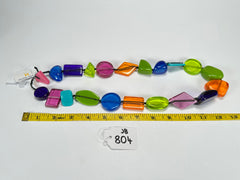 Jackie Brazil "Indiana" Transparent Summer Mix Multi-Bead Medium Resin 70cm Necklace ( N0033 )