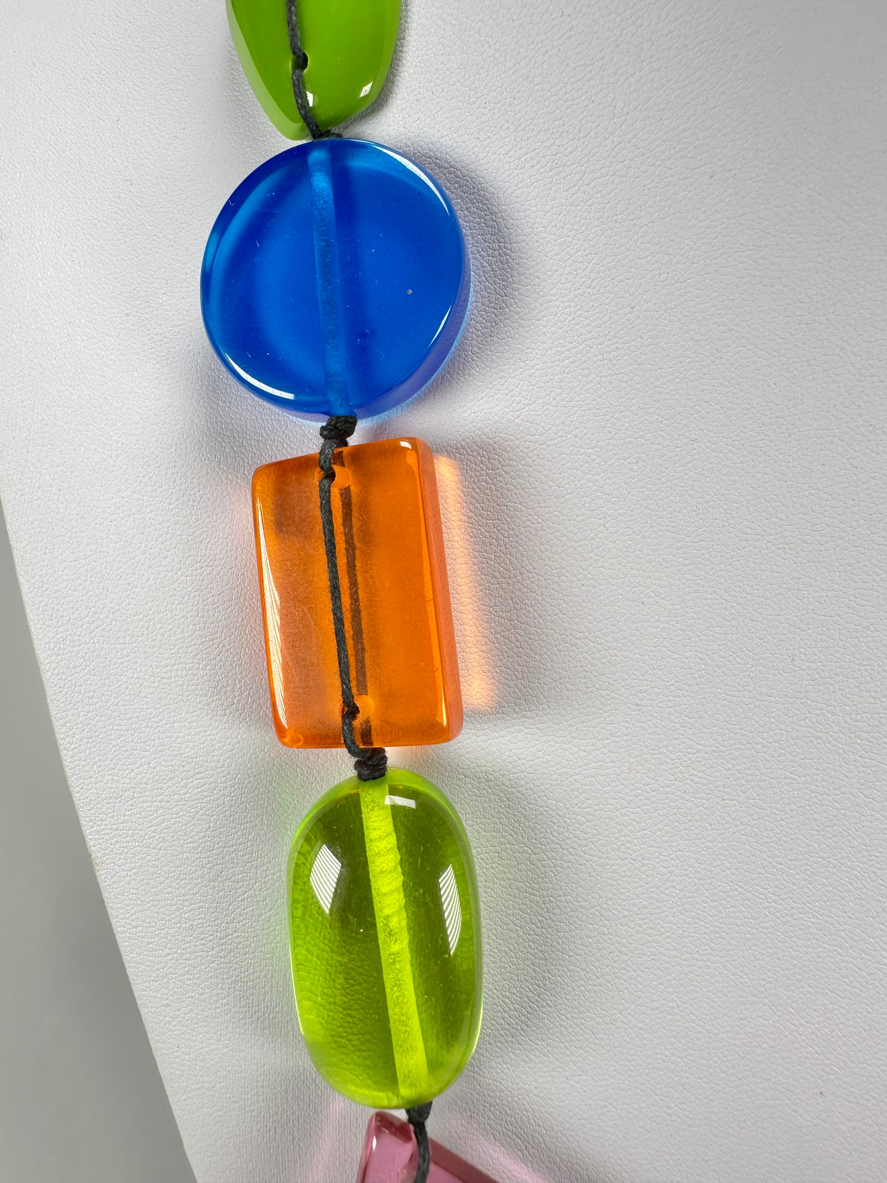 Jackie Brazil "Indiana" Transparent Summer Mix Multi-Bead Medium Resin 70cm Necklace ( N0033 )