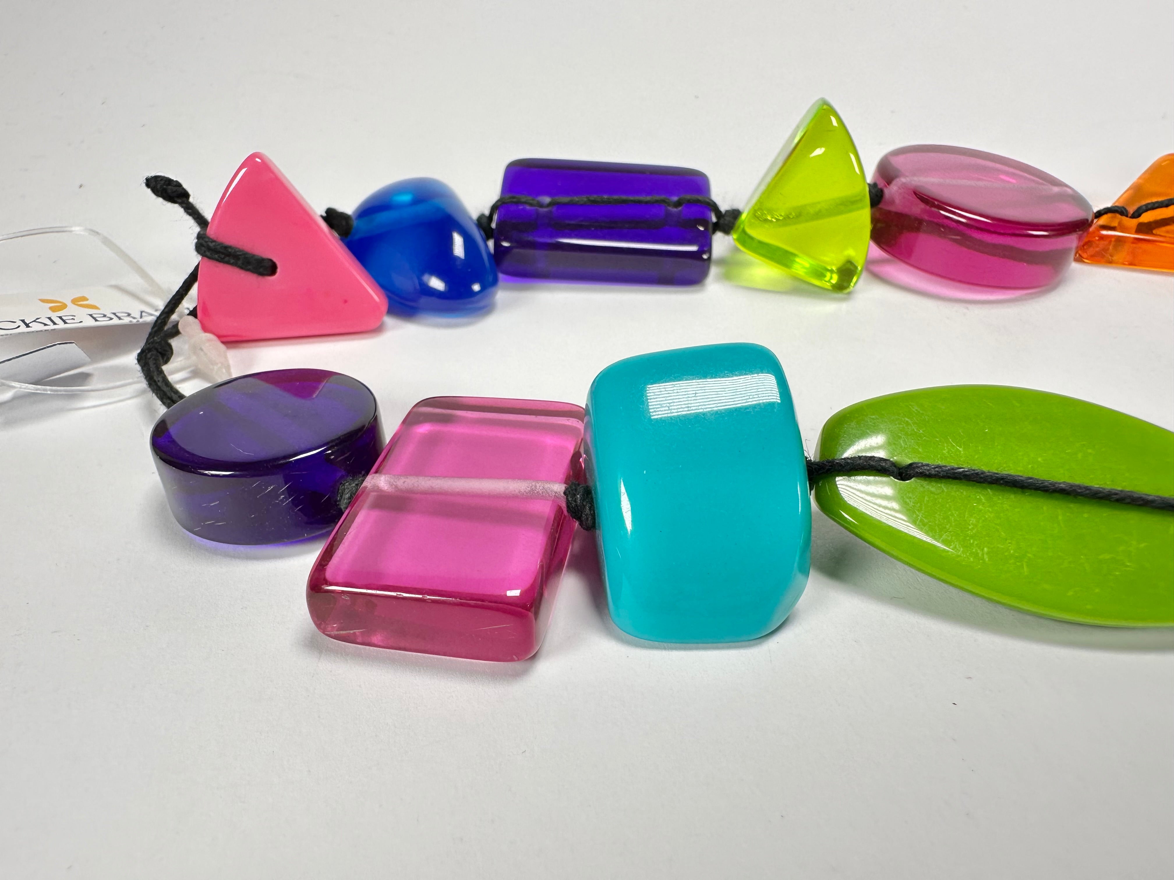 Jackie Brazil "Indiana" Transparent Summer Mix Multi-Bead Medium Resin 70cm Necklace ( N0033 )