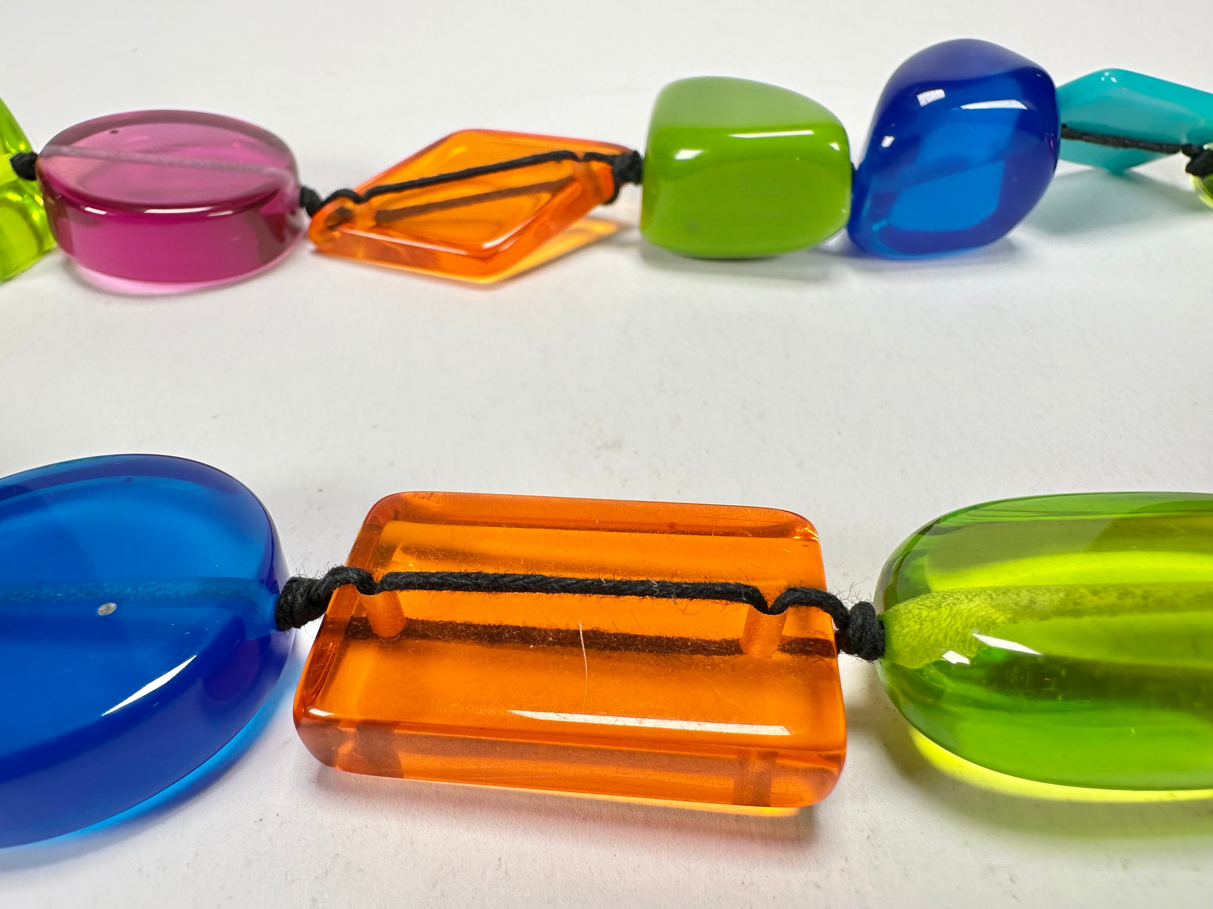 Jackie Brazil "Indiana" Transparent Summer Mix Multi-Bead Medium Resin 70cm Necklace ( N0033 )