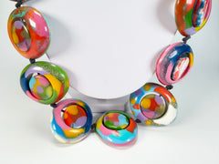 Jackie Brazil "Saturn" Kandinsky Disc & Cylinder Long 75cm Necklace ( N0065 )