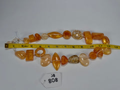 Jackie Brazil "Indiana" Gold Mix Multi-Bead Medium Resin 70cm Necklace ( N0033 )