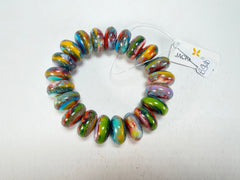 Jackie Brazil "Bela" Kandinsky Elasticated Mini Wheels Resin Bracelet ( B0920 )