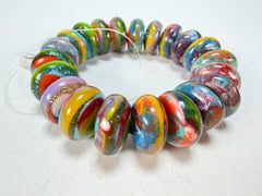 Jackie Brazil "Bela" Kandinsky Elasticated Mini Wheels Resin Bracelet ( B0920 )