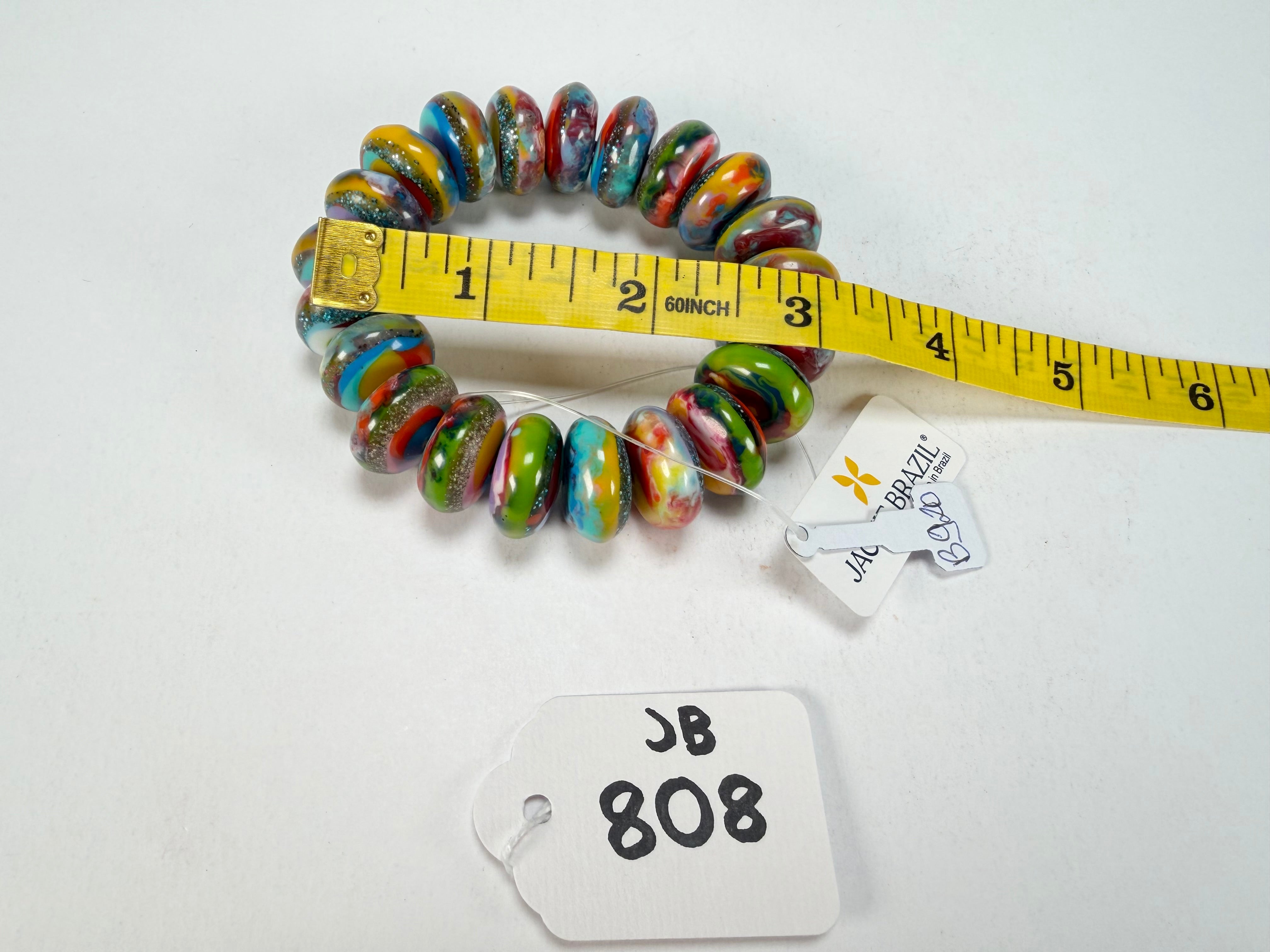 Jackie Brazil "Bela" Kandinsky Elasticated Mini Wheels Resin Bracelet ( B0920 )