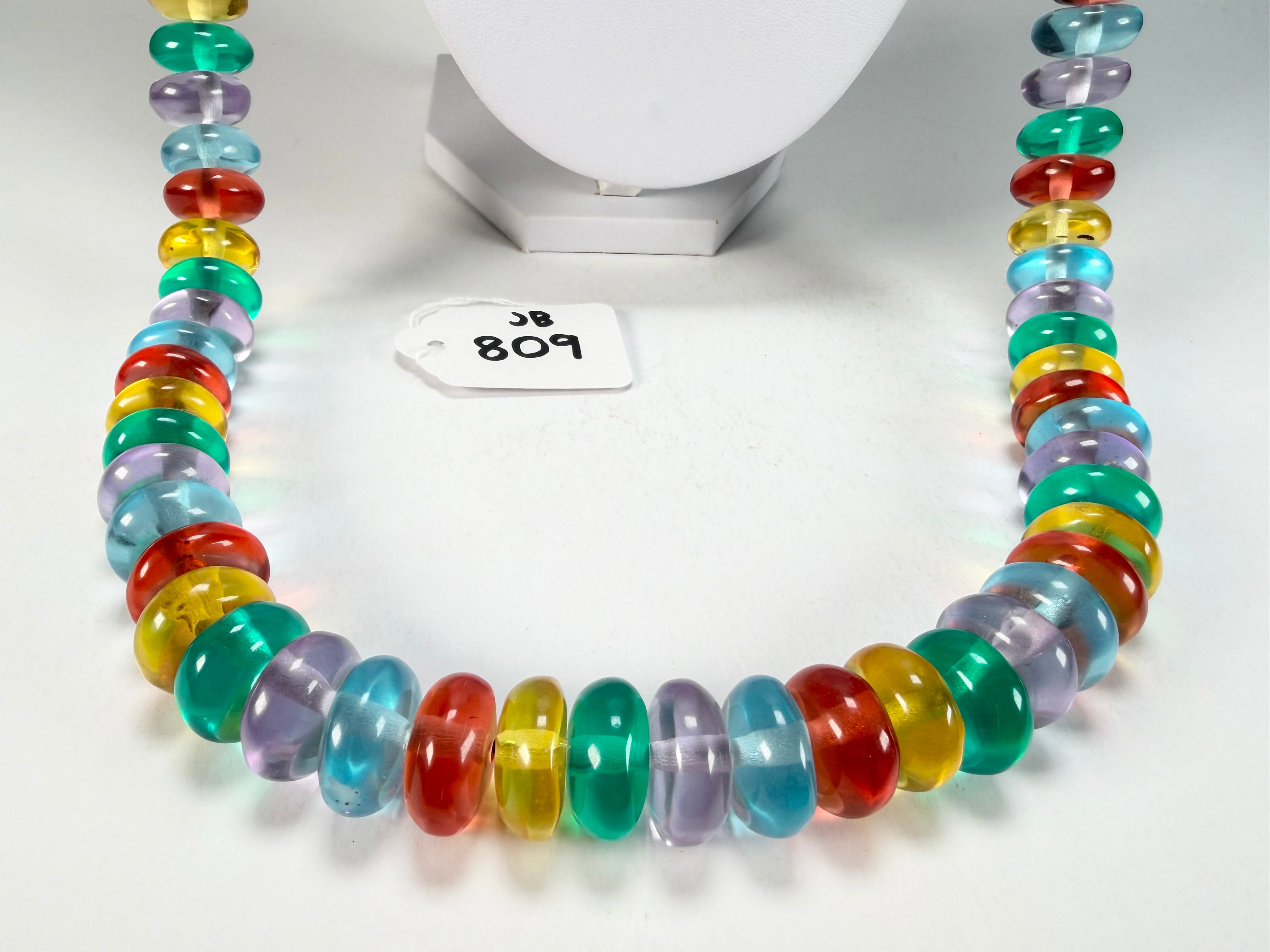 Jackie Brazil "Bela" Transparent Paris Mix Resin Mini Wheels 110cm Necklace ( N0048 )