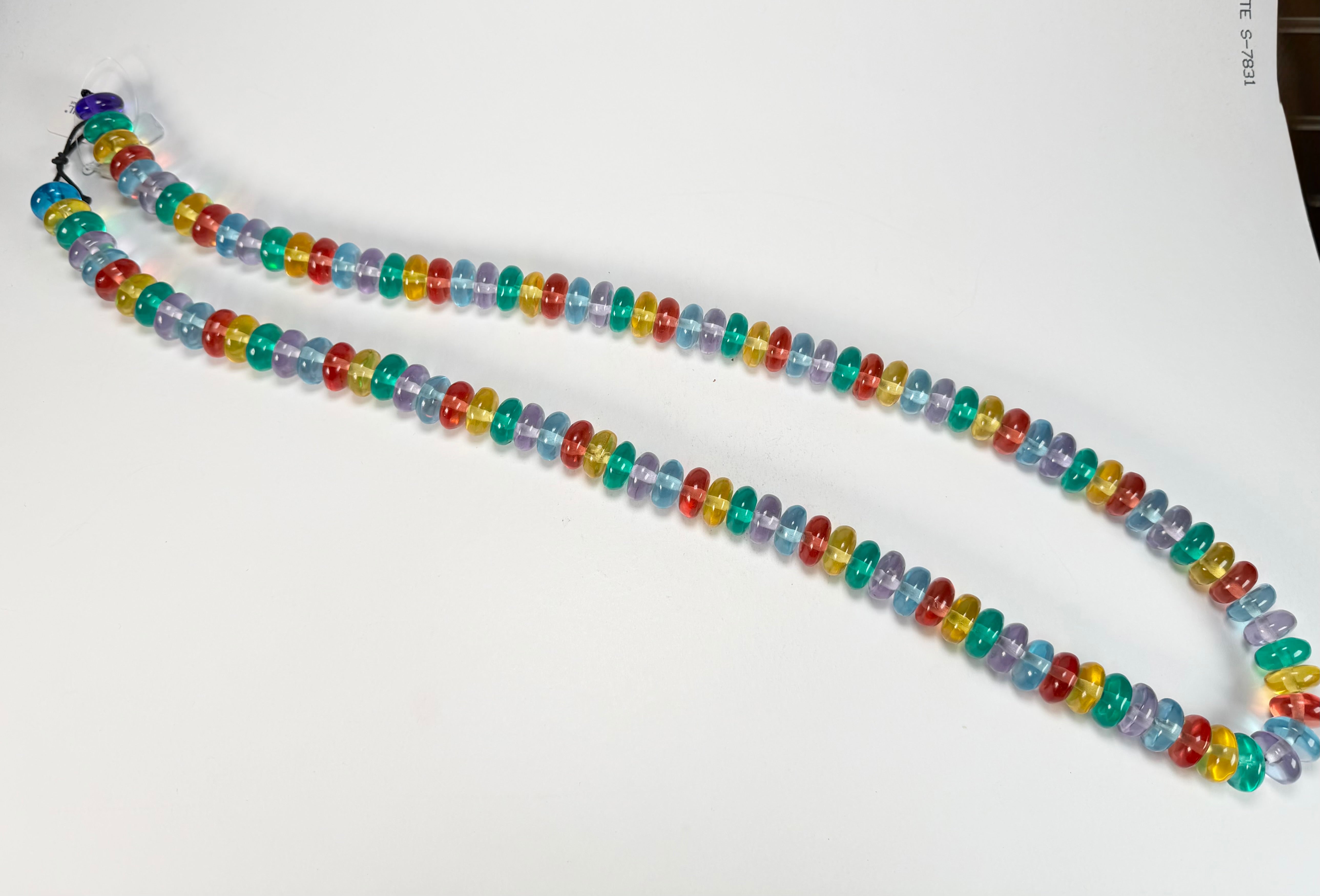 Jackie Brazil "Bela" Transparent Paris Mix Resin Mini Wheels 110cm Necklace ( N0048 )