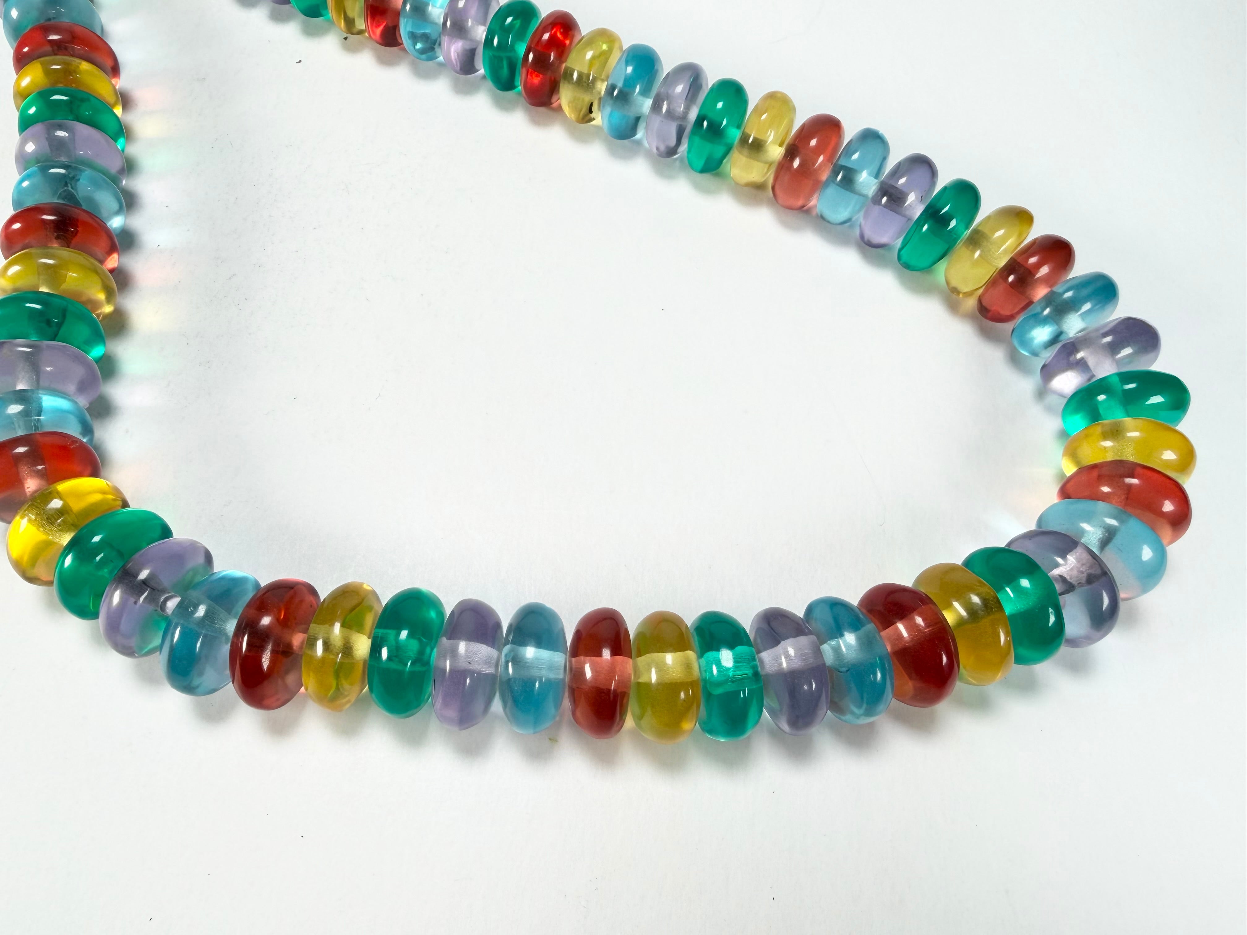 Jackie Brazil "Bela" Transparent Paris Mix Resin Mini Wheels 110cm Necklace ( N0048 )