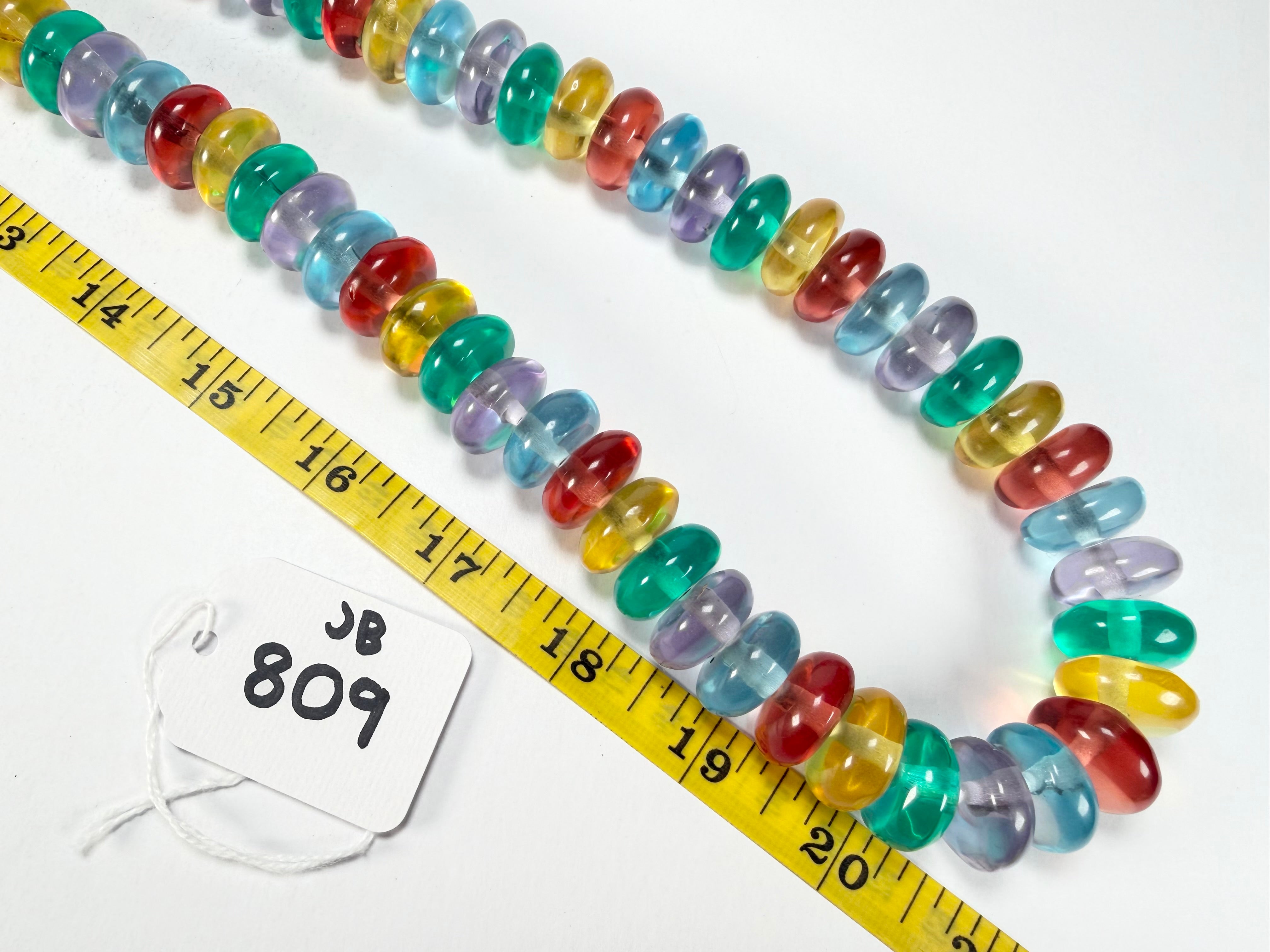 Jackie Brazil "Bela" Transparent Paris Mix Resin Mini Wheels 110cm Necklace ( N0048 )