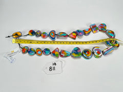 Jackie Brazil "Indiana" Kandinsky Multi-Bead Medium Resin 70cm Necklace ( N0033 )