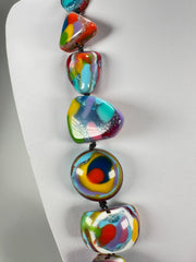 Jackie Brazil "Indiana" Kandinsky Multi-Bead Medium Resin 70cm Necklace ( N0033 )