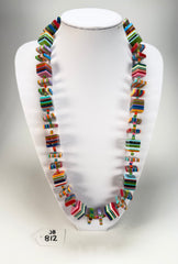 Jackie Brazil "Rome" Liquorice All Sorts Cubes & Squares Mix Colours 75cm Resin Necklace ( N0030 )