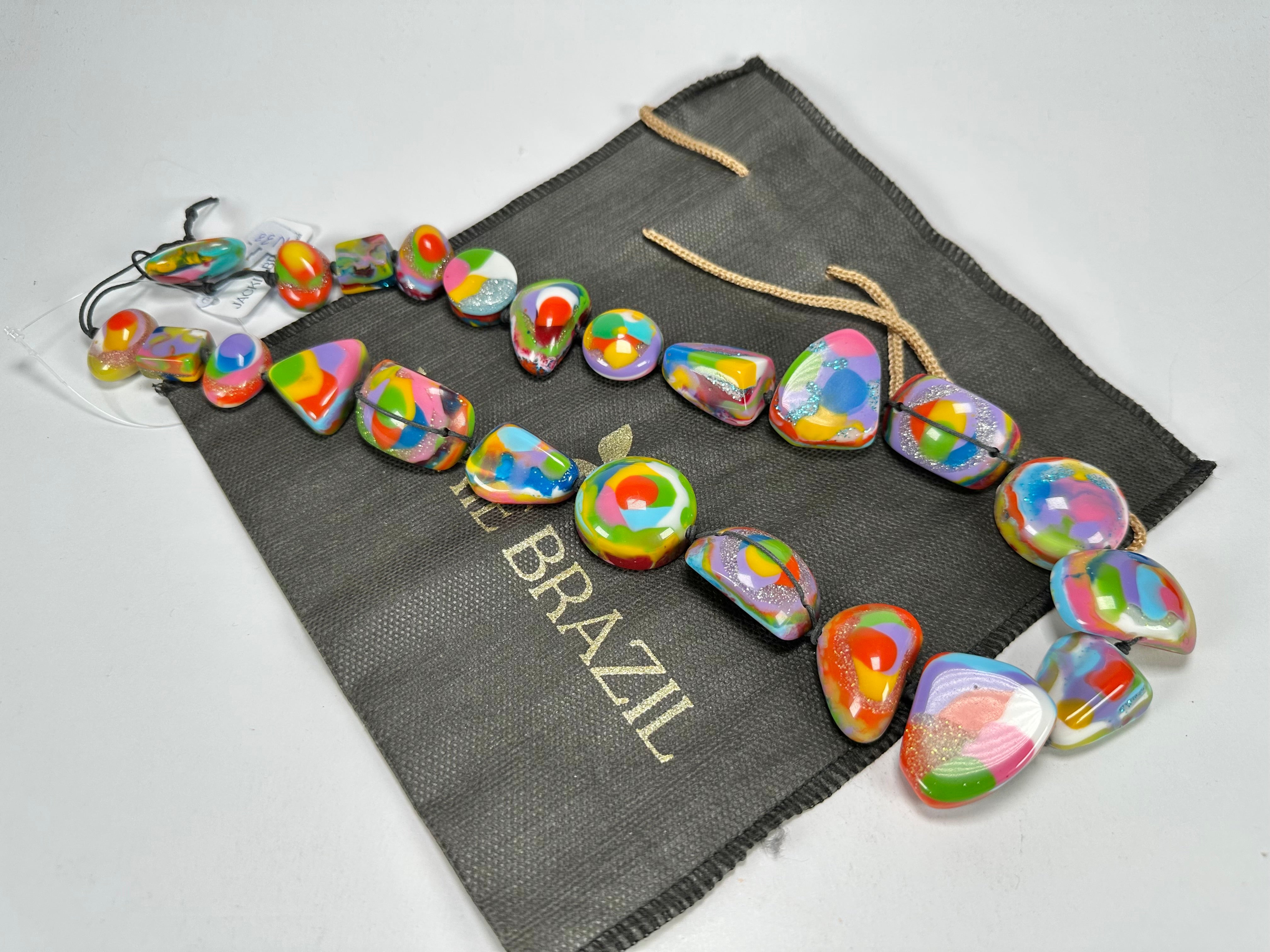 Jackie Brazil "Indiana" Kandinsky Multi-Bead Medium Resin 70cm Necklace ( N0033 )