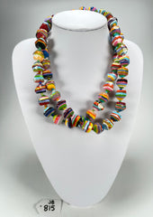 Jackie Brazil "Camille" Liquorice Stripes x Kandinsky Small Stones 110cm Necklace ( N0078 )
