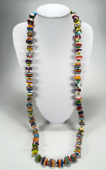 Jackie Brazil "Camille" Liquorice Stripes x Kandinsky Small Stones 110cm Necklace ( N0078 )