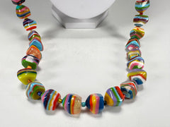 Jackie Brazil "Camille" Liquorice Stripes x Kandinsky Small Stones 110cm Necklace ( N0078 )