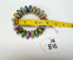 Jackie Brazil "Bela" Kandinsky Elasticated Mini Wheels Resin Bracelet ( B0920 )