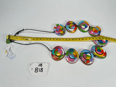 Jackie Brazil "Saturn" Kandinsky Disk and Cylinder On String Short 50cm Necklace ( N0060 )