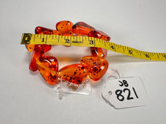 Jackie Brazil "Diamonds" Amber Flintstone Bone Bracelet ( B0211 )