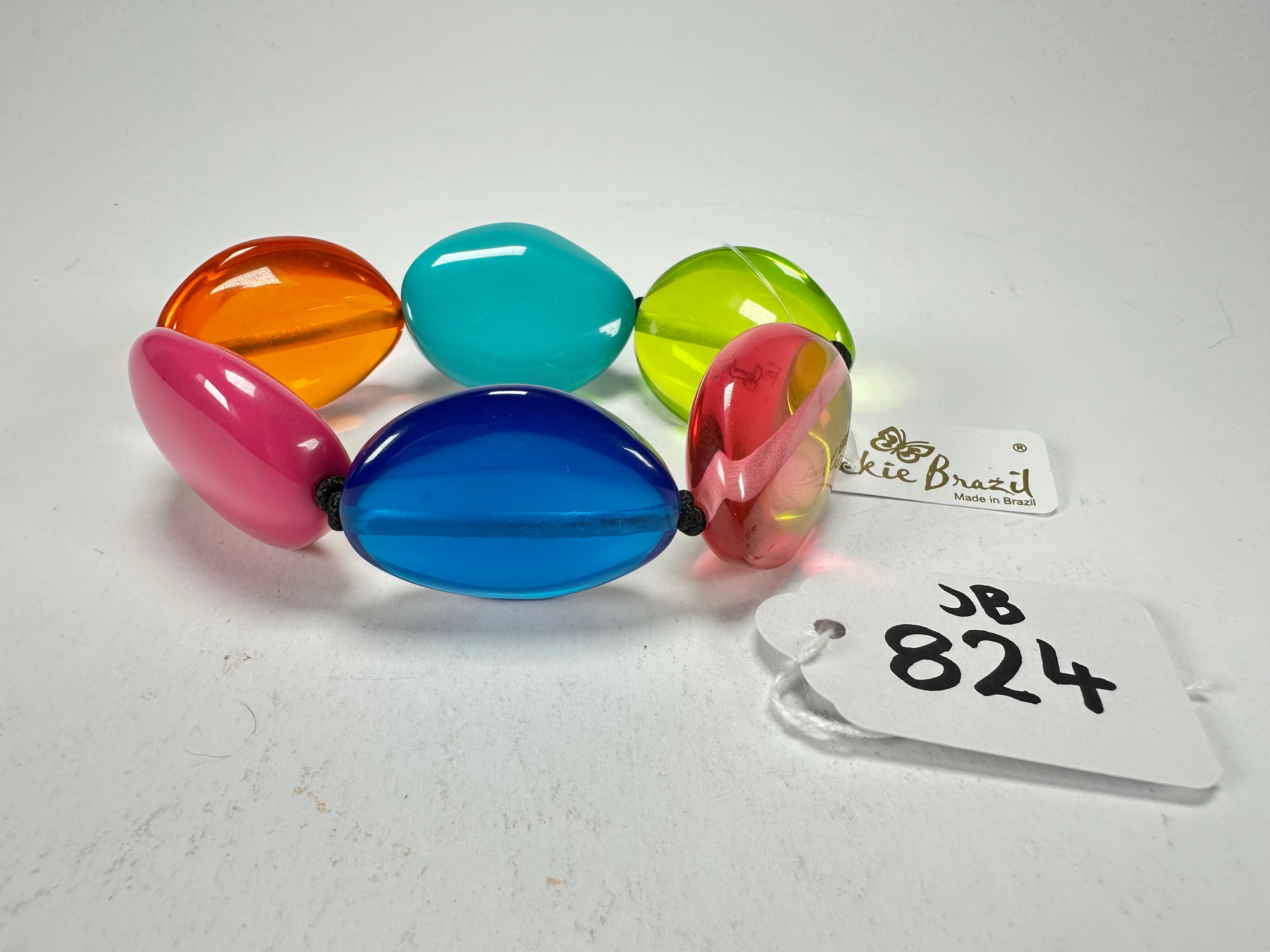 Jackie Brazil "Kathy" Transparent Summer Mix Small Riverstones Bracelet ( B0800 )