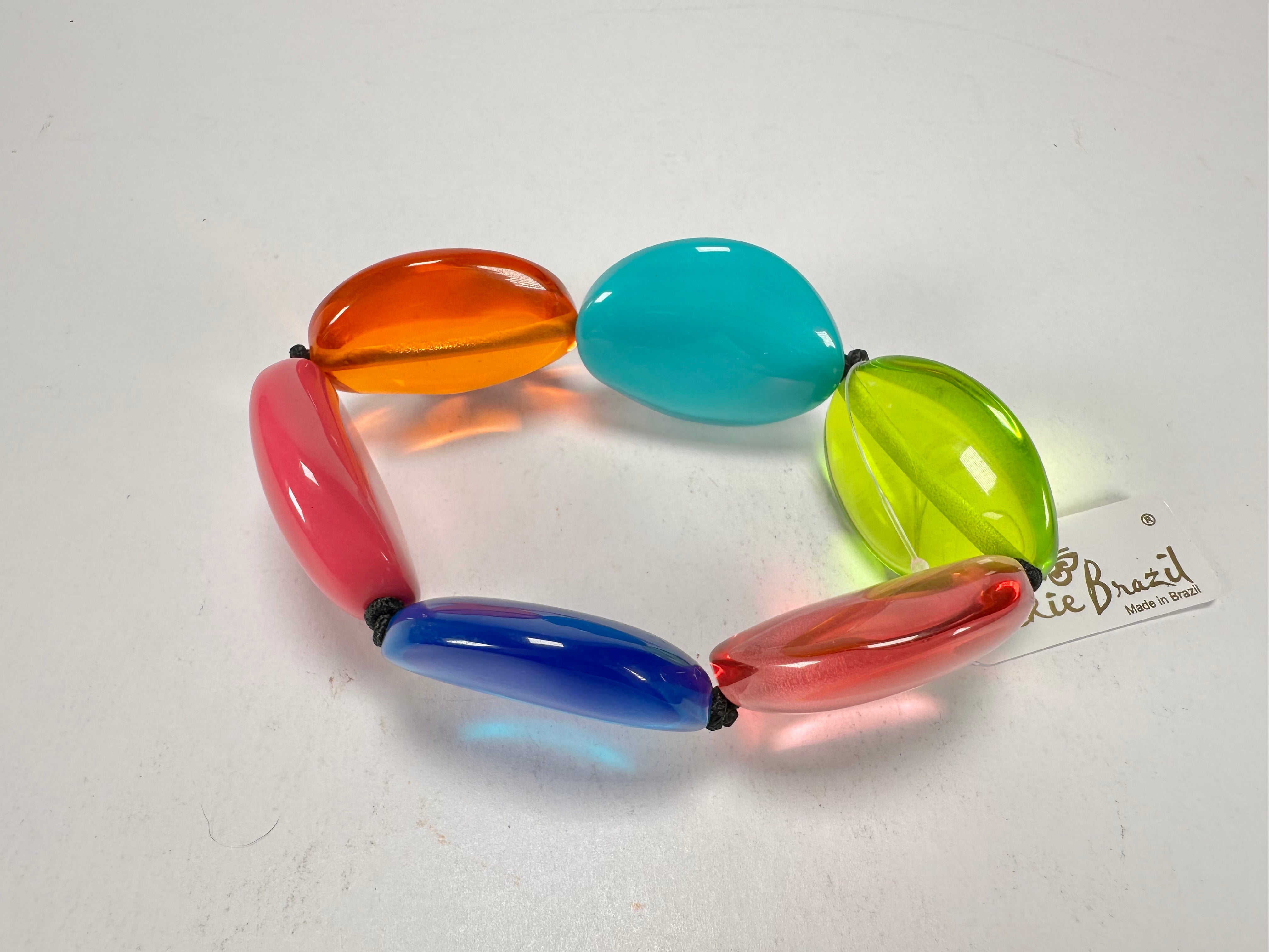 Jackie Brazil "Kathy" Transparent Summer Mix Small Riverstones Bracelet ( B0800 )