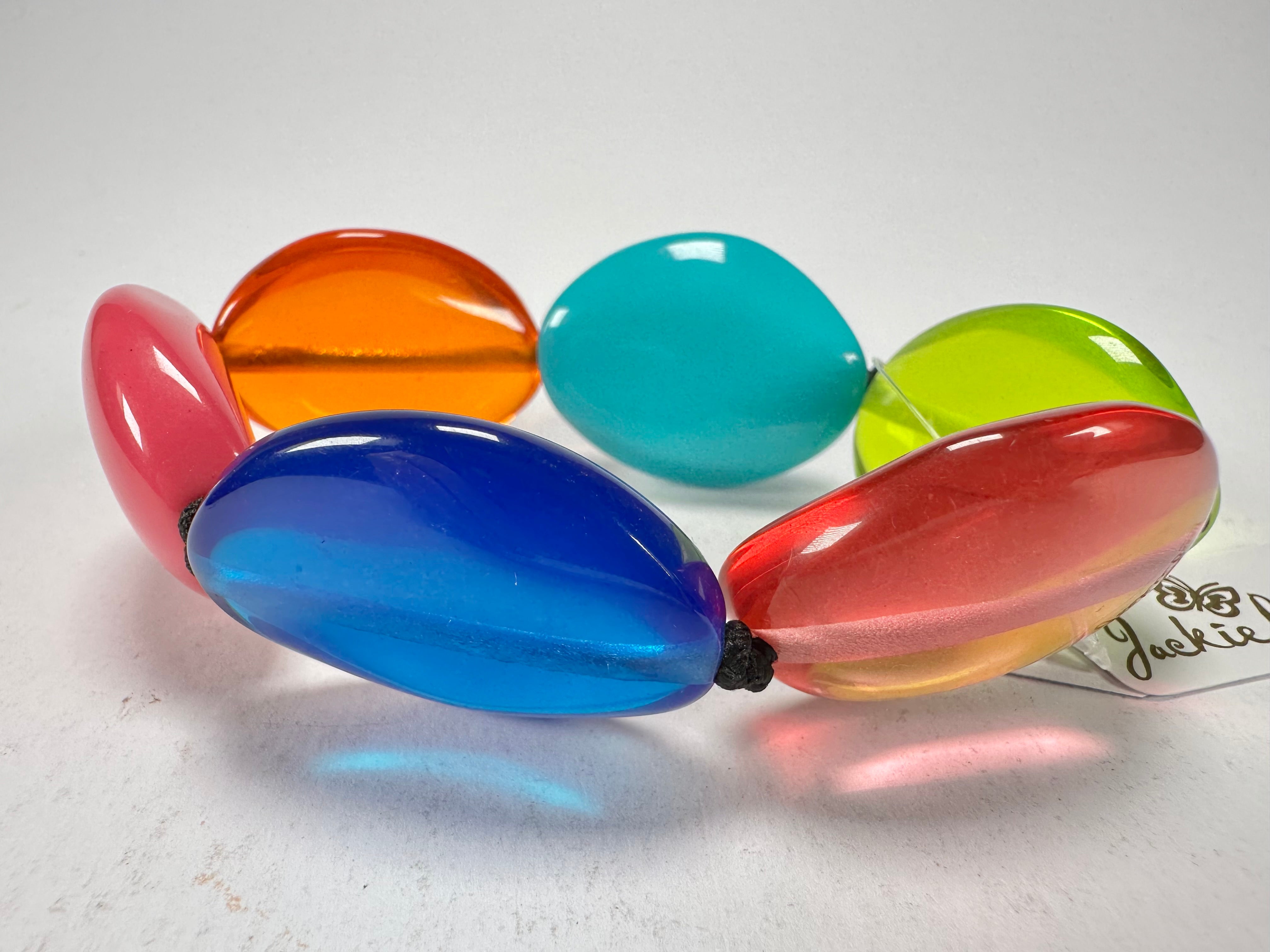 Jackie Brazil "Kathy" Transparent Summer Mix Small Riverstones Bracelet ( B0800 )