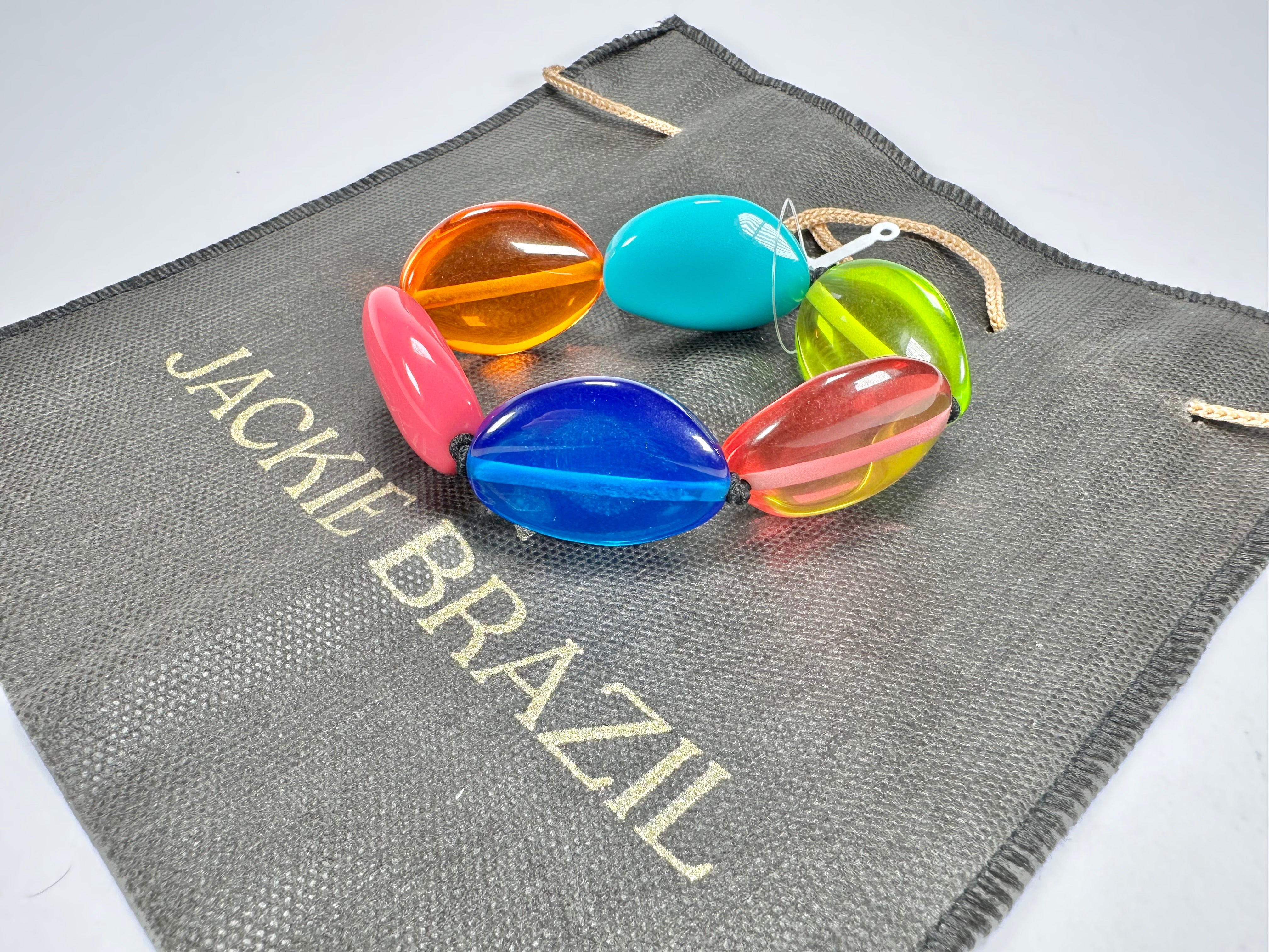 Jackie Brazil "Kathy" Transparent Summer Mix Small Riverstones Bracelet ( B0800 )