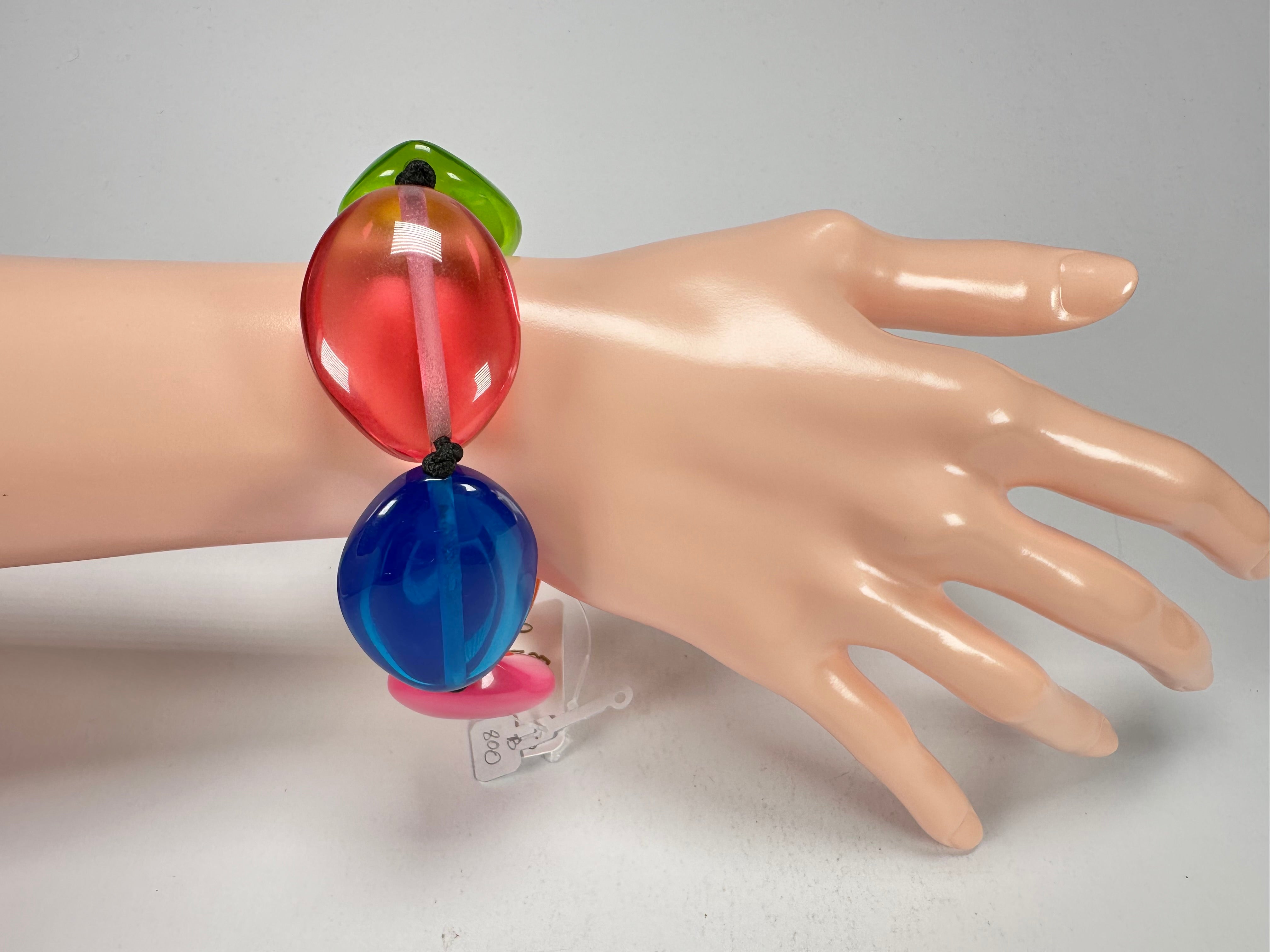 Jackie Brazil "Kathy" Transparent Summer Mix Small Riverstones Bracelet ( B0800 )