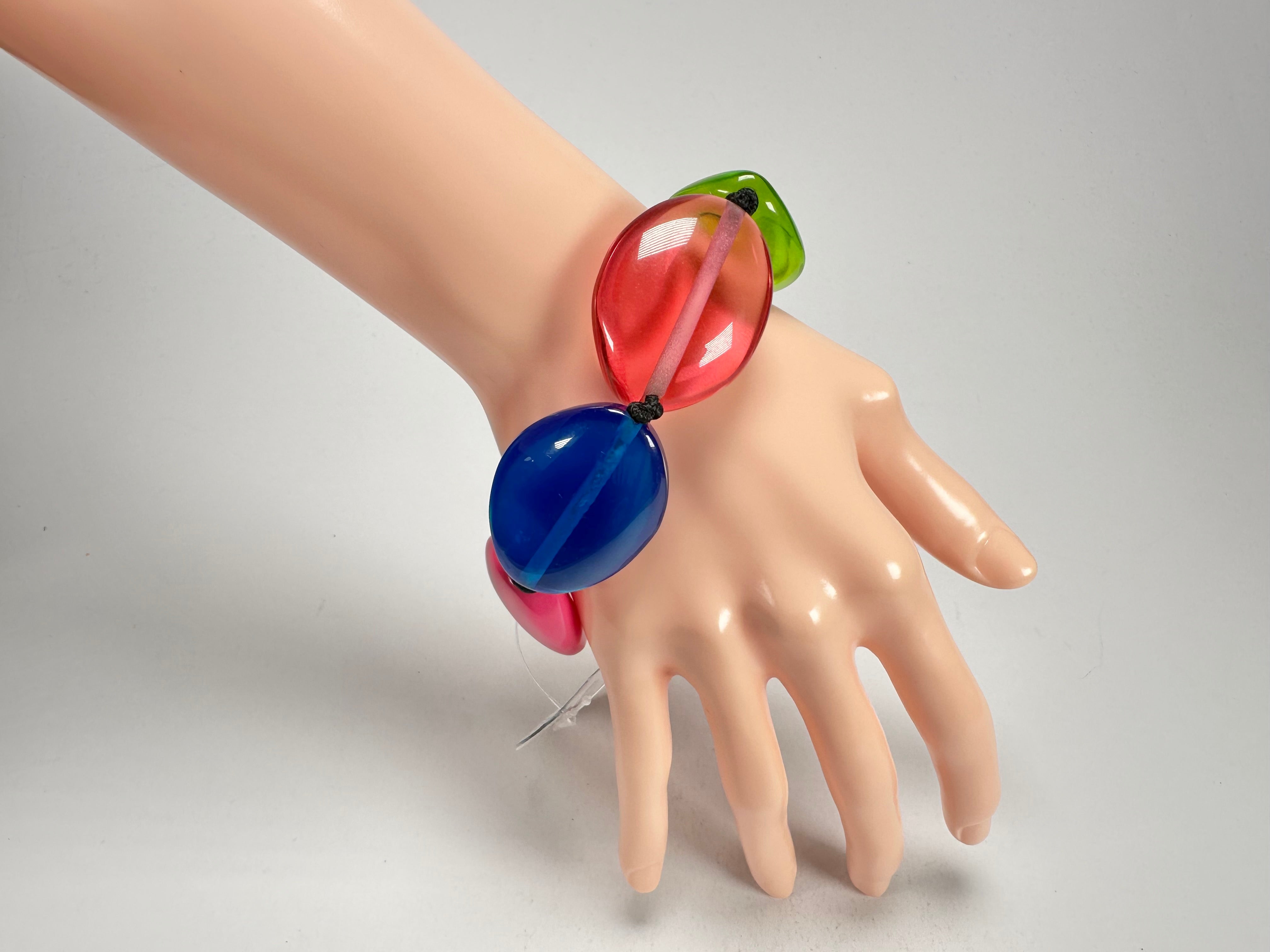 Jackie Brazil "Kathy" Transparent Summer Mix Small Riverstones Bracelet ( B0800 )