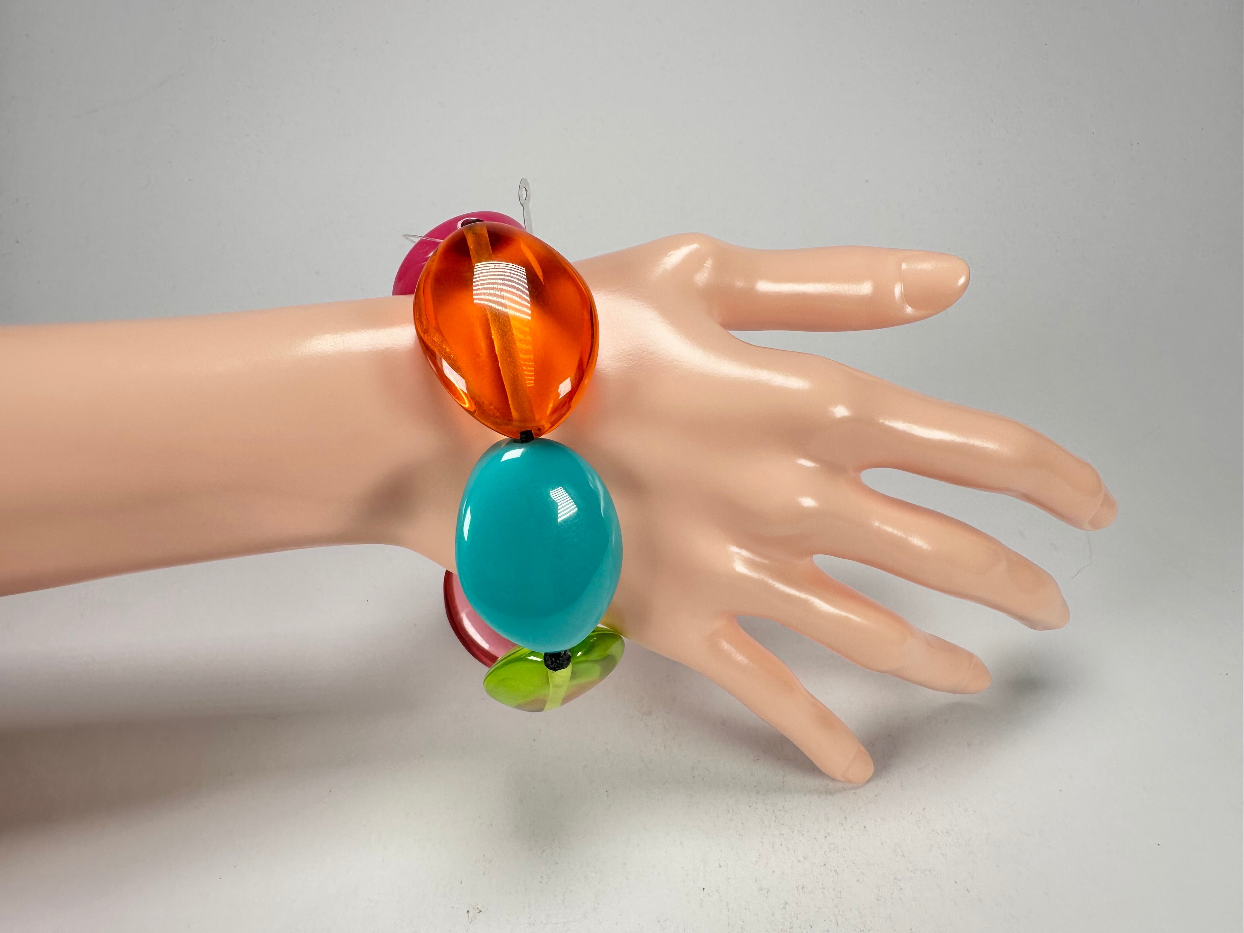 Jackie Brazil "Kathy" Transparent Summer Mix Small Riverstones Bracelet ( B0800 )