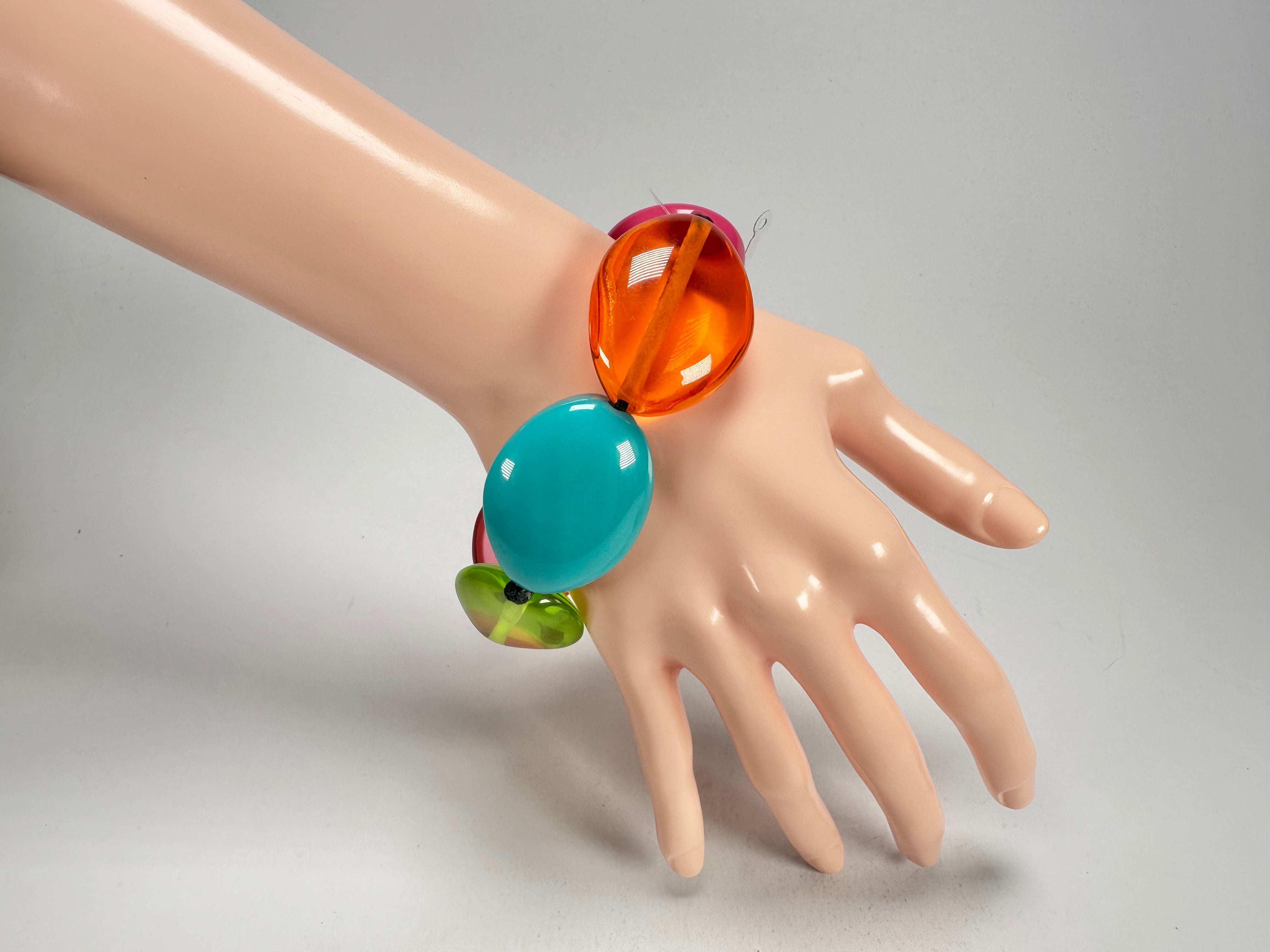 Jackie Brazil "Kathy" Transparent Summer Mix Small Riverstones Bracelet ( B0800 )