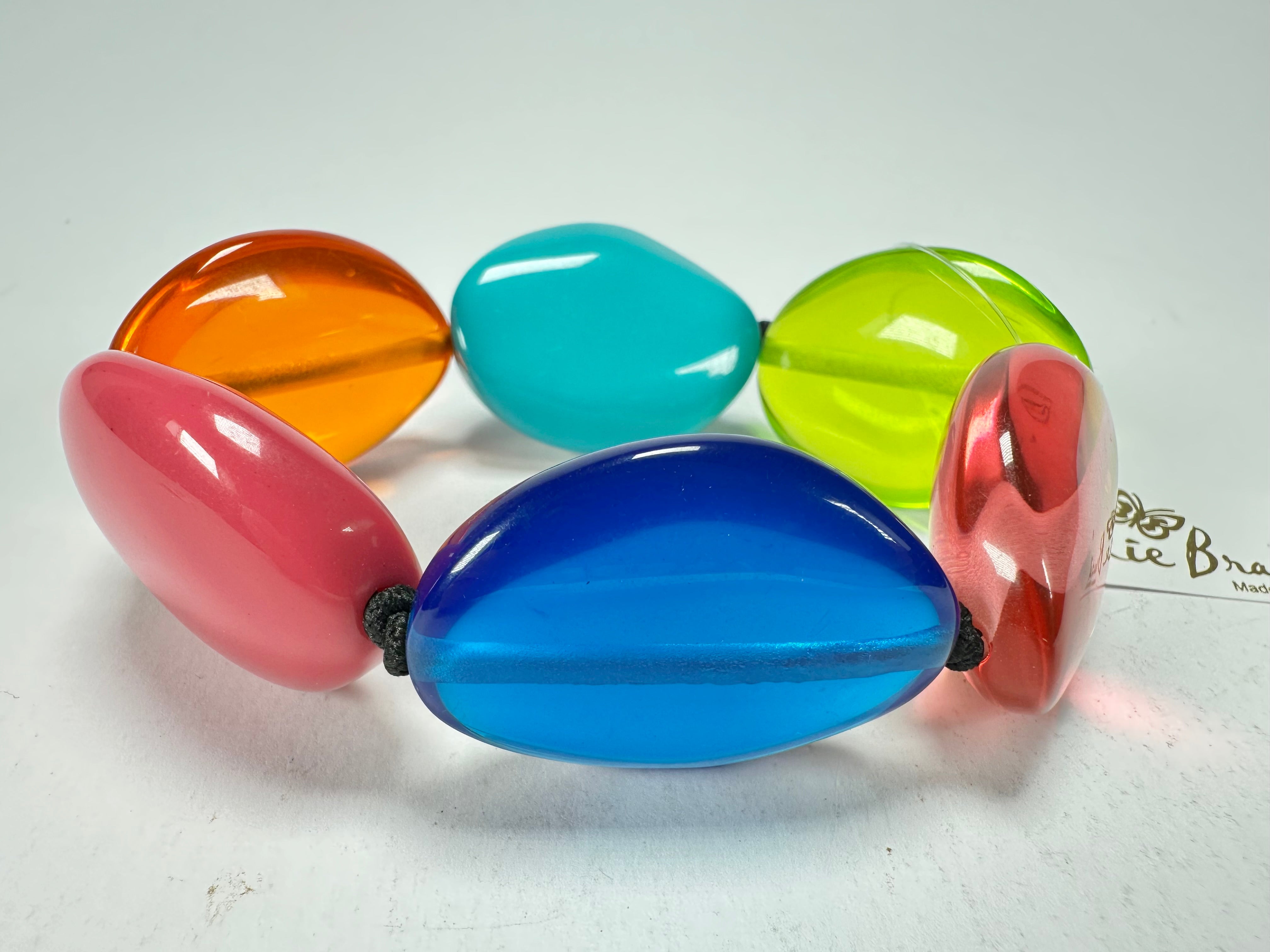 Jackie Brazil "Kathy" Transparent Summer Mix Small Riverstones Bracelet ( B0800 )