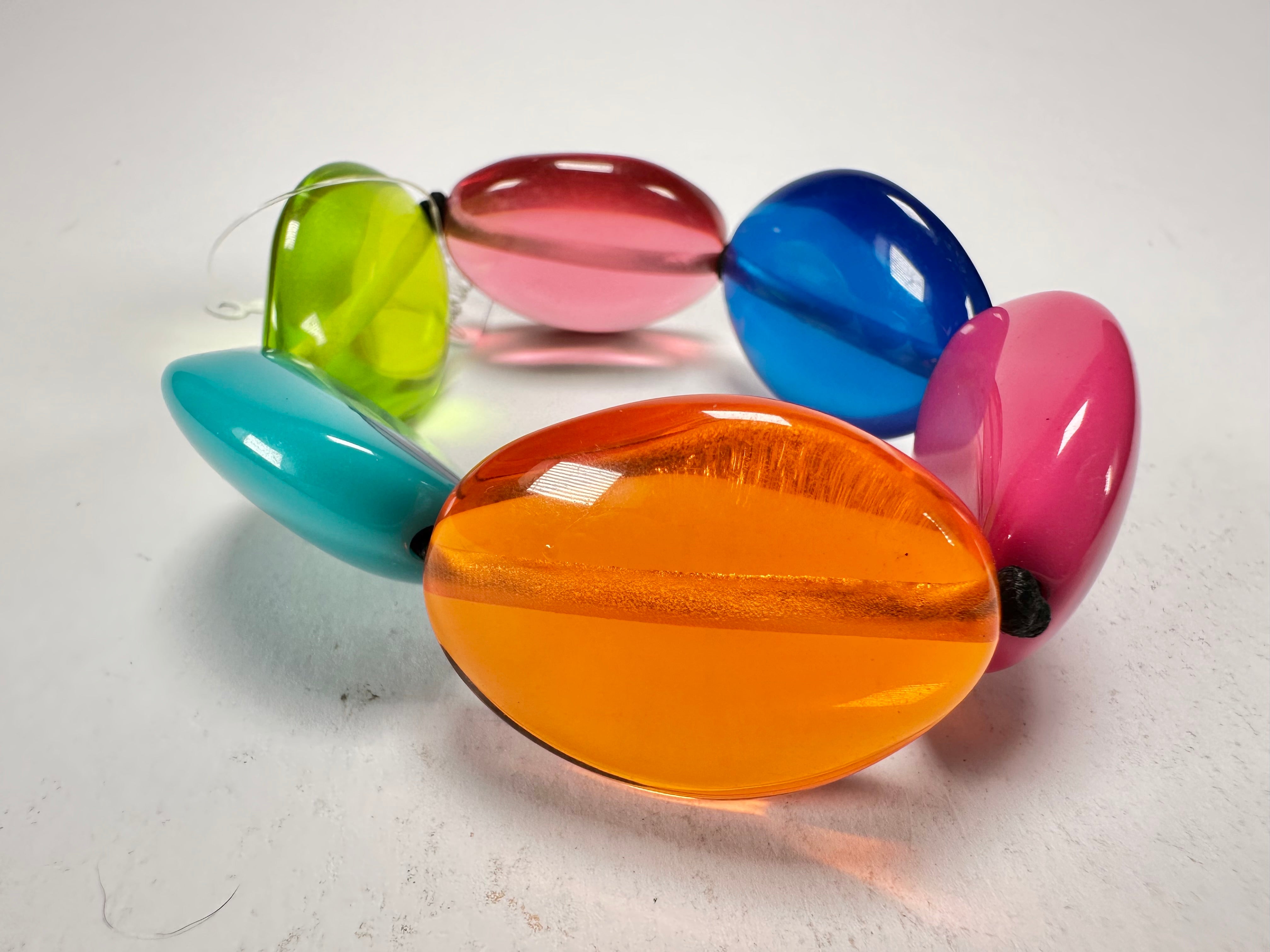 Jackie Brazil "Kathy" Transparent Summer Mix Small Riverstones Bracelet ( B0800 )