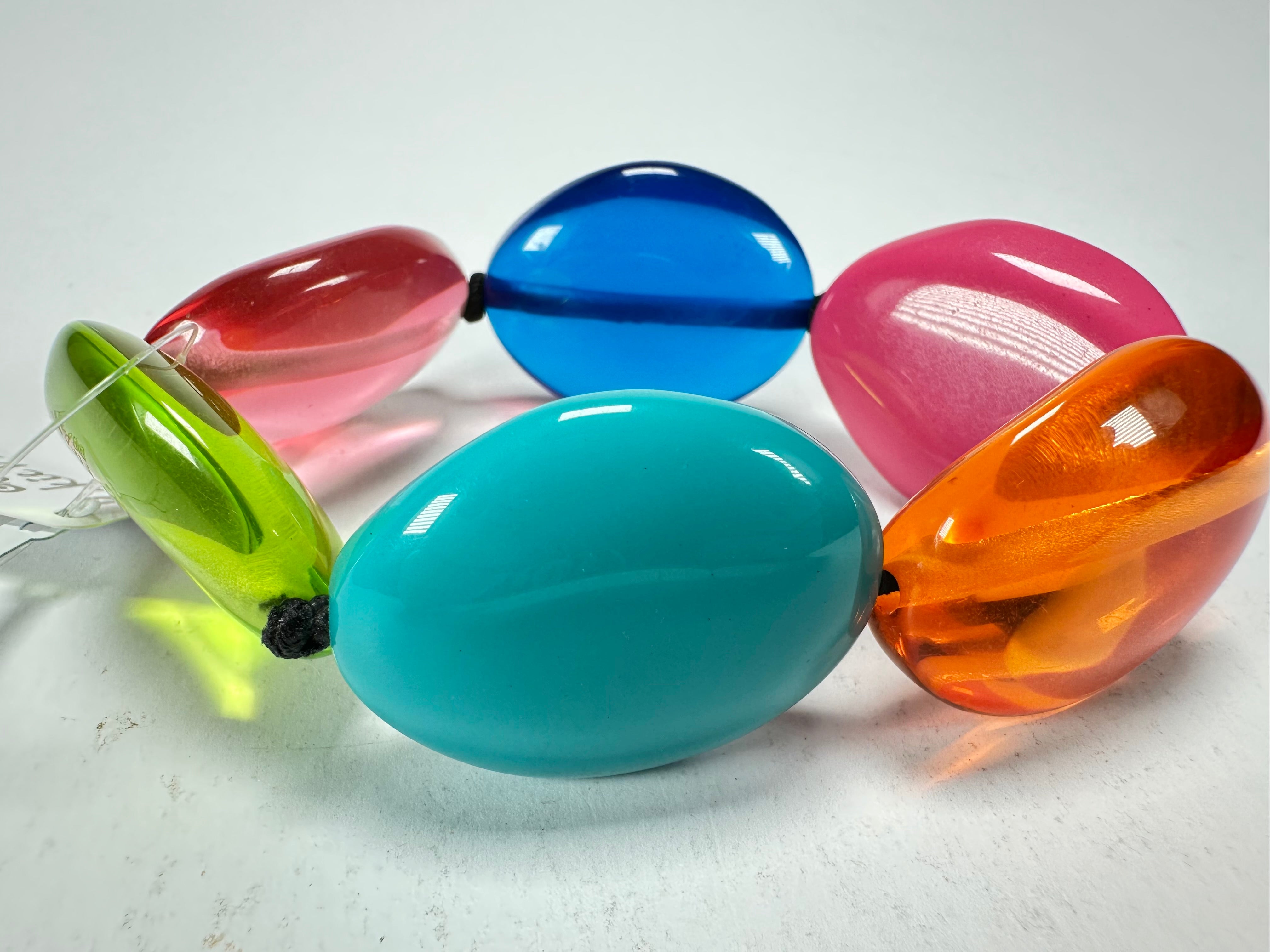 Jackie Brazil "Kathy" Transparent Summer Mix Small Riverstones Bracelet ( B0800 )