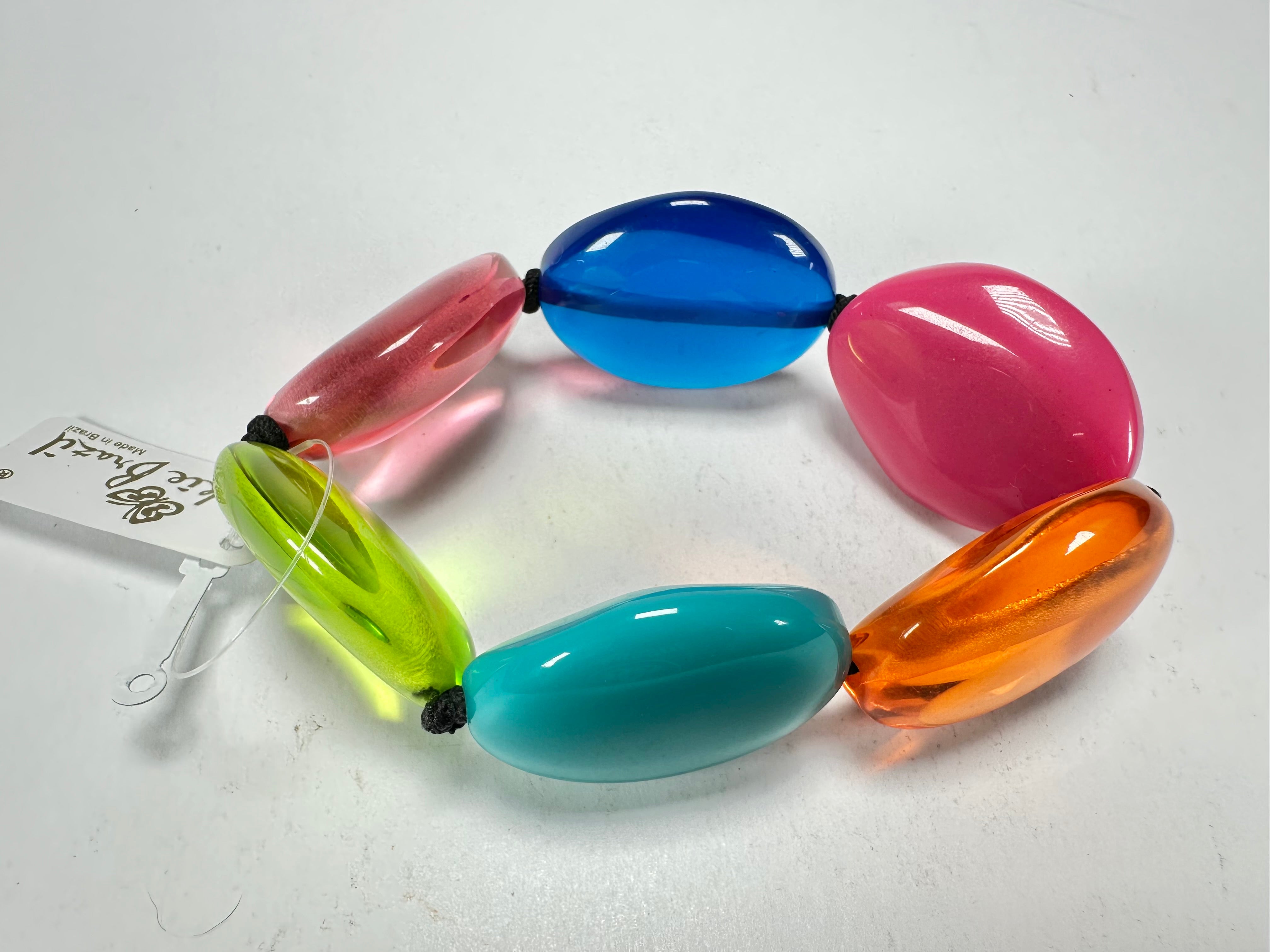 Jackie Brazil "Kathy" Transparent Summer Mix Small Riverstones Bracelet ( B0800 )
