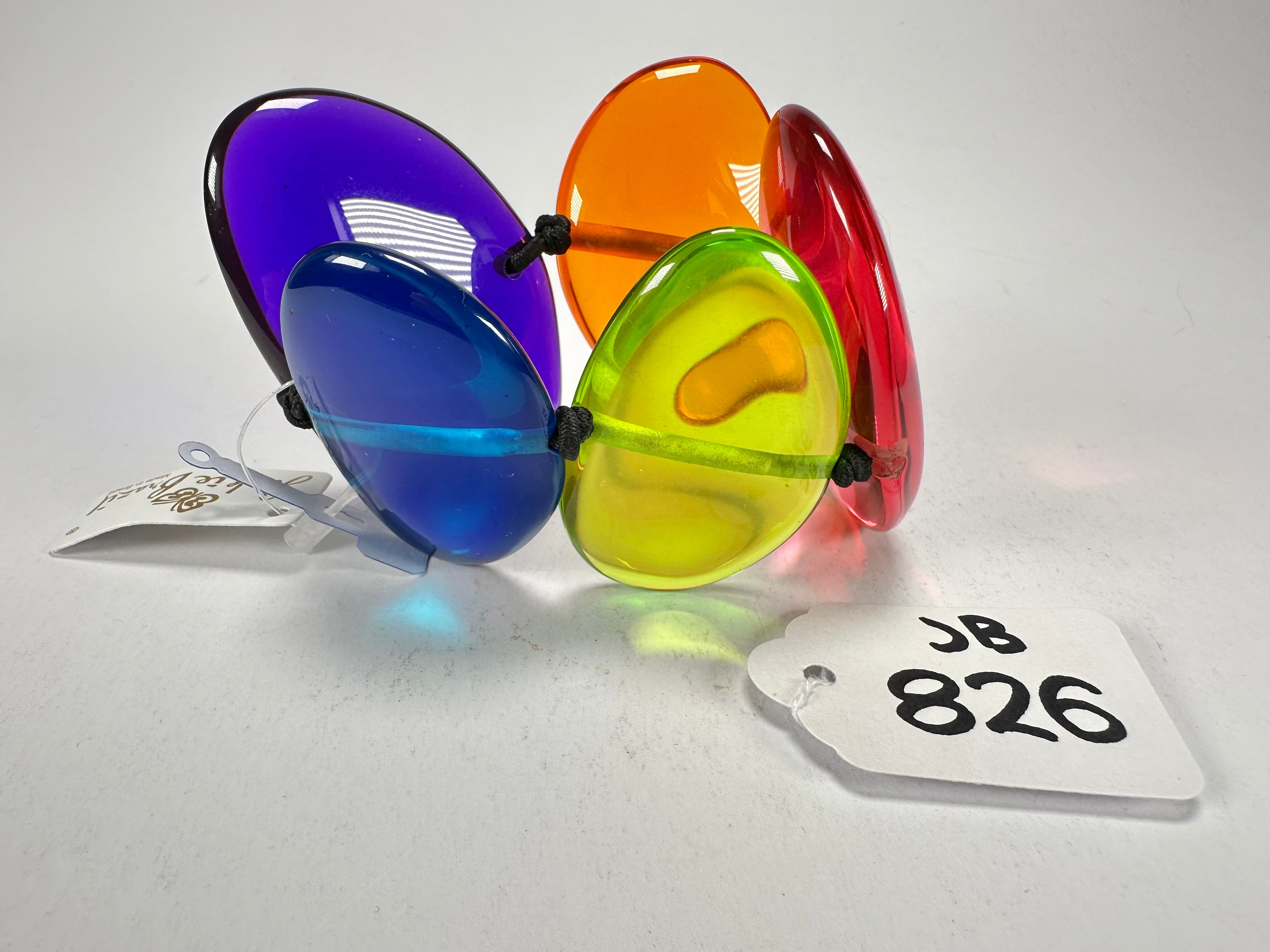 Jackie Brazil "Riverstones" Transparent Summer Mix Stone Large Flat Stones On Elastic Bracelet ( B3716 )