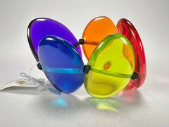 Jackie Brazil "Riverstones" Transparent Summer Mix Stone Large Flat Stones On Elastic Bracelet ( B3716 )