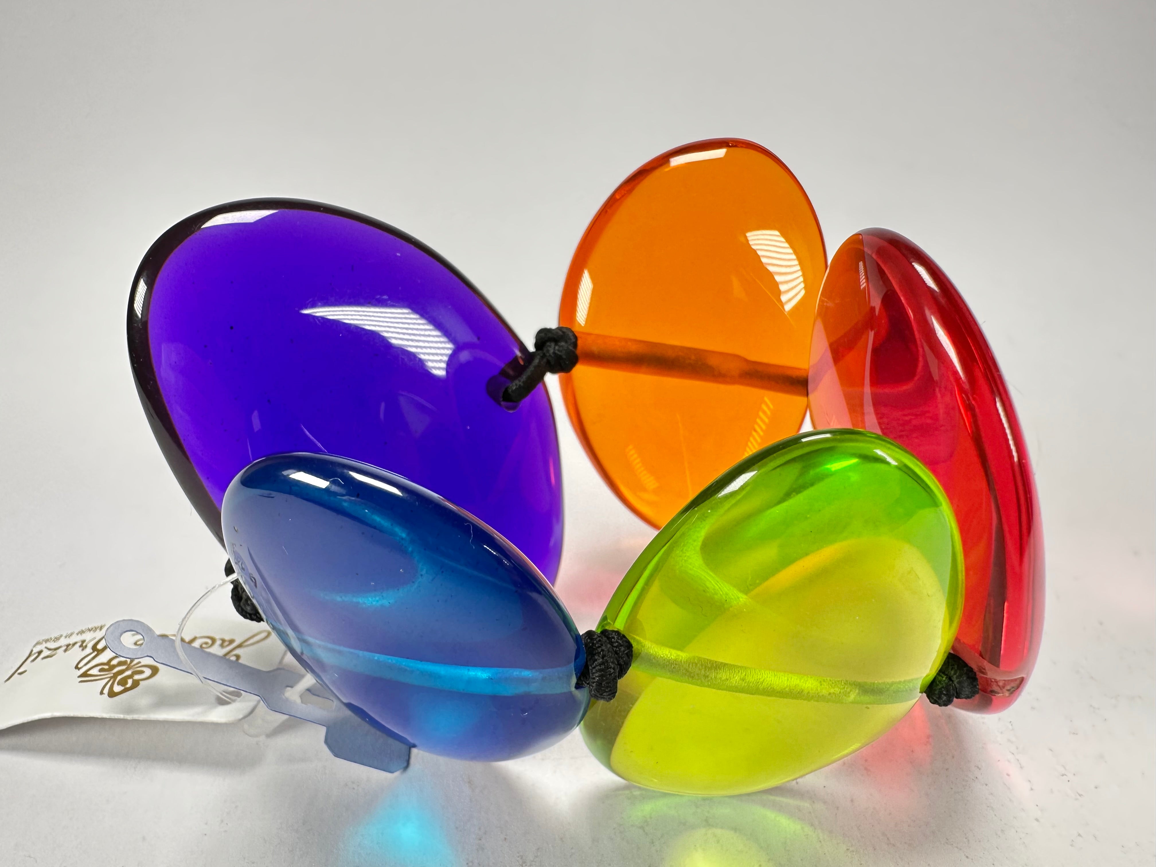 Jackie Brazil "Riverstones" Transparent Summer Mix Stone Large Flat Stones On Elastic Bracelet ( B3716 )