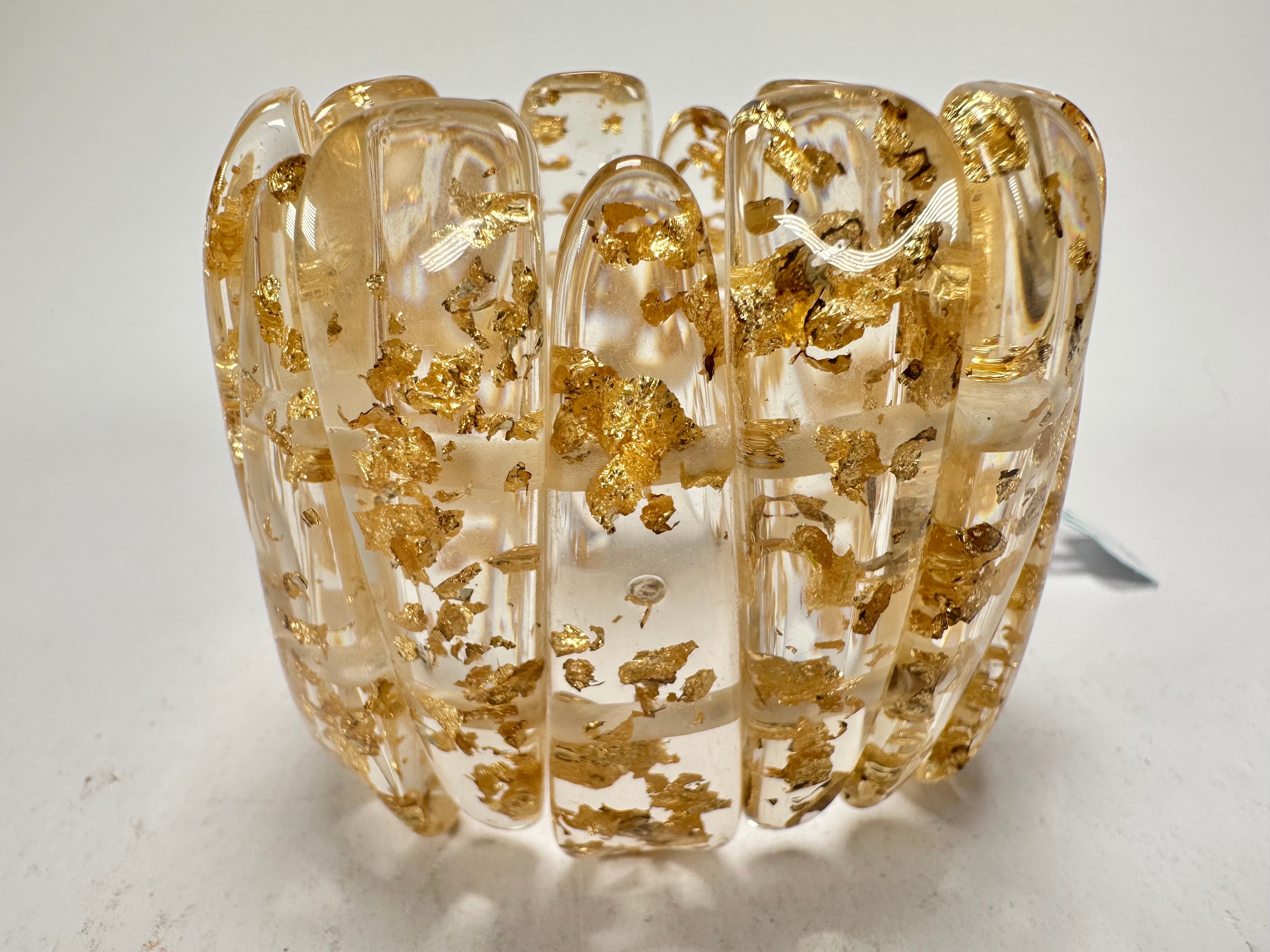 Jackie Brazil "Tulip" Gold Flakes Elasticated Bracelet ( B0026 )