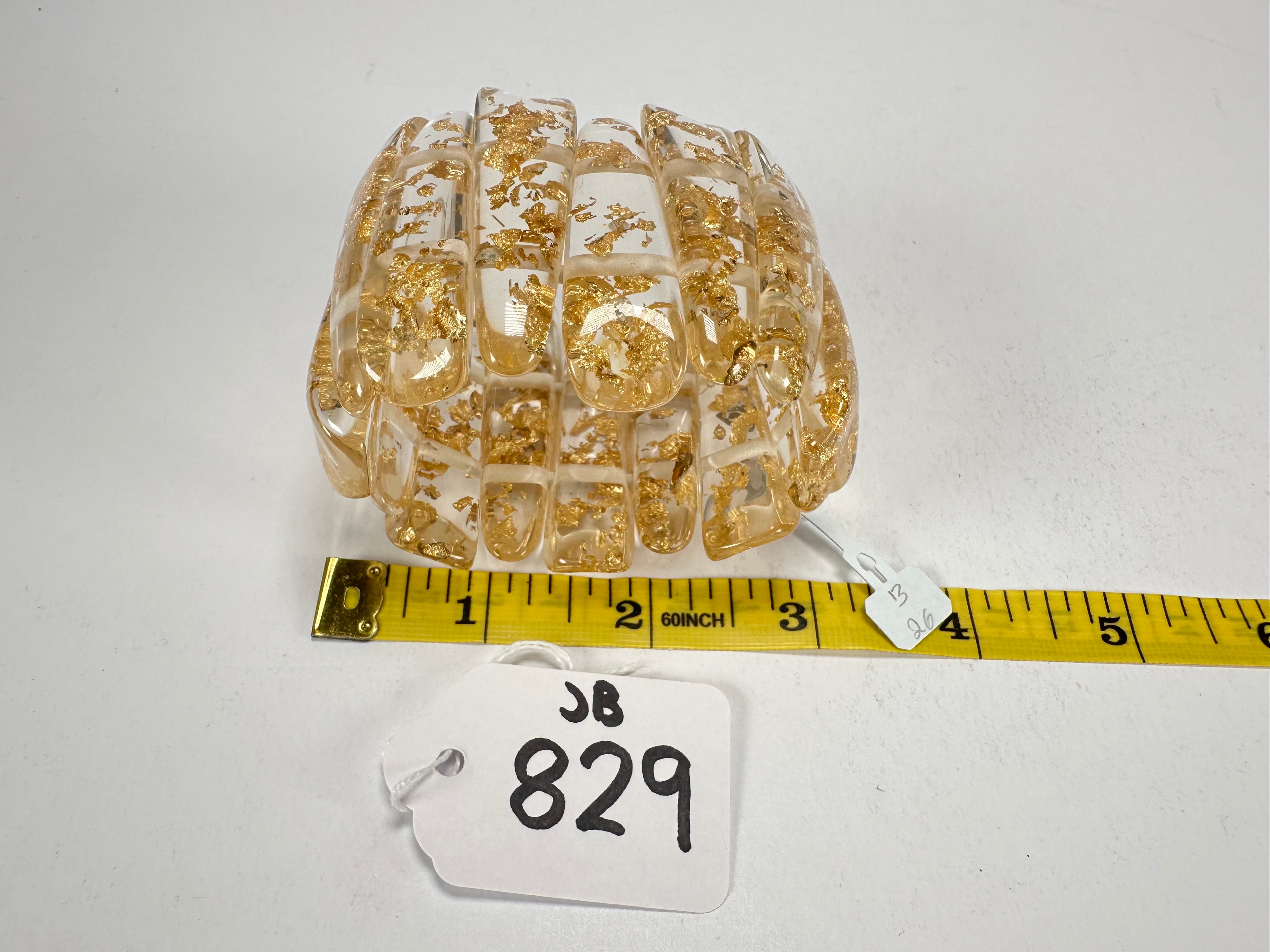 Jackie Brazil "Tulip" Gold Flakes Elasticated Bracelet ( B0026 )