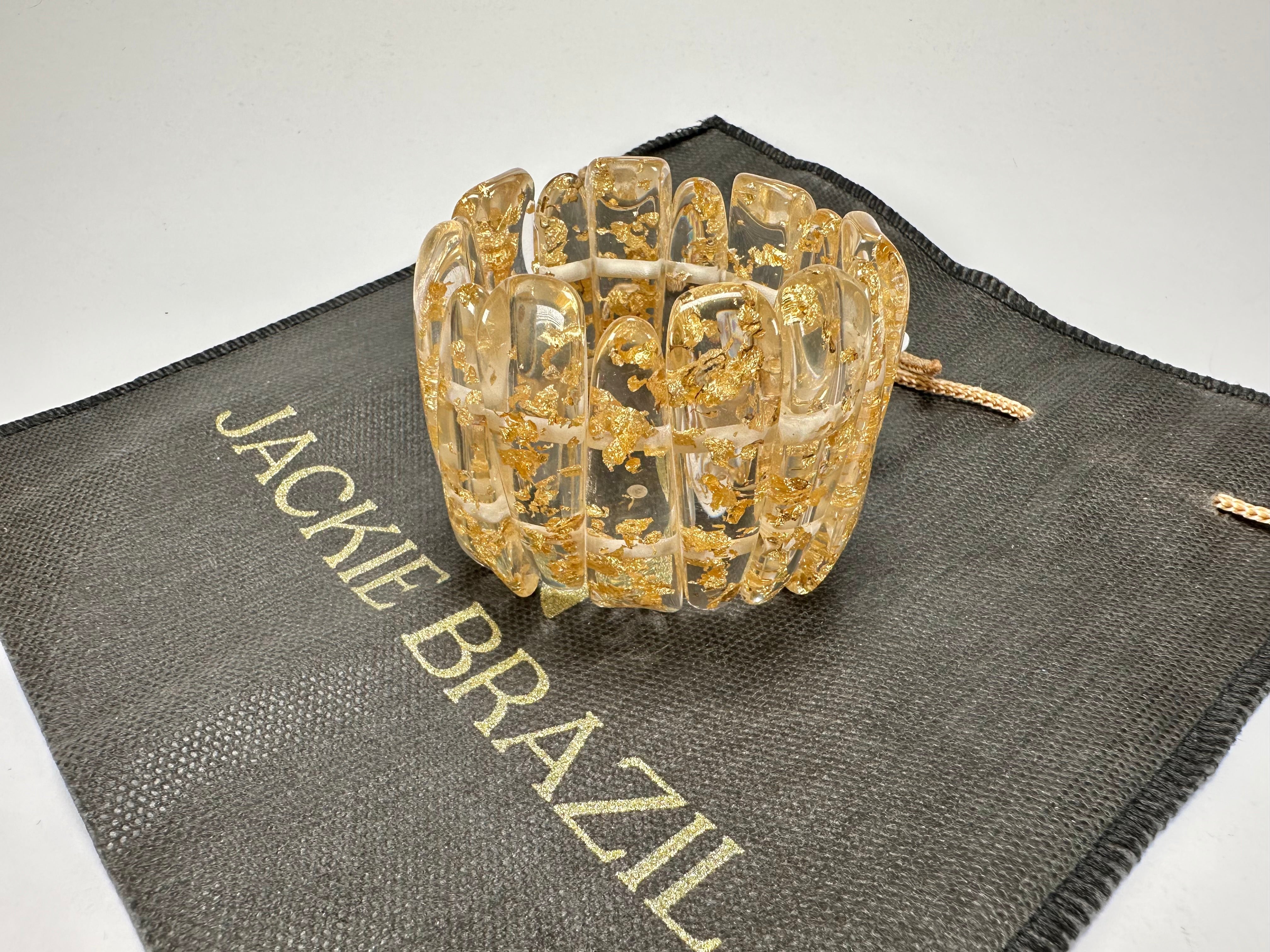 Jackie Brazil "Tulip" Gold Flakes Elasticated Bracelet ( B0026 )